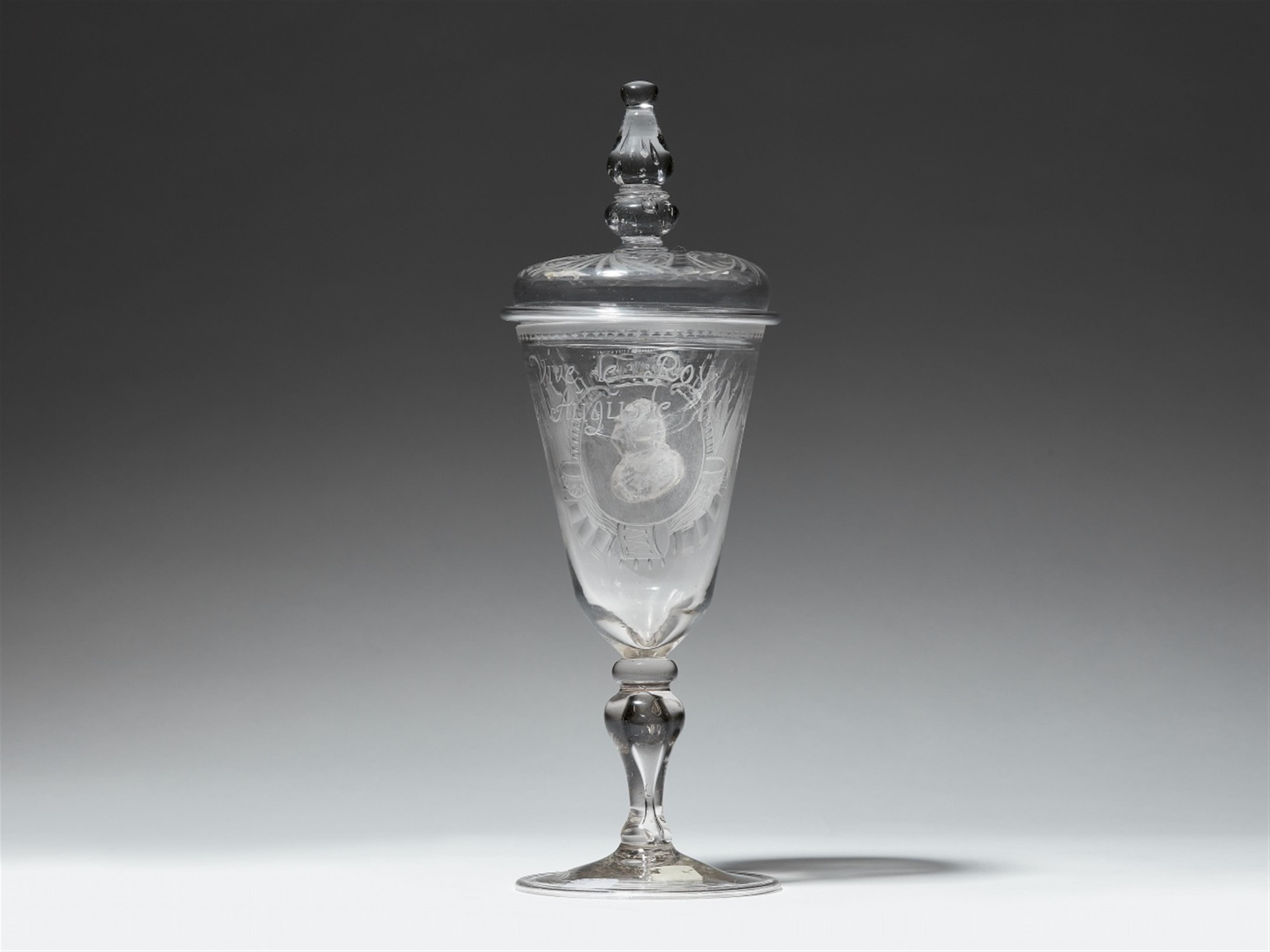 An important Saxon glass goblet commemorating King Augustus III - image-2