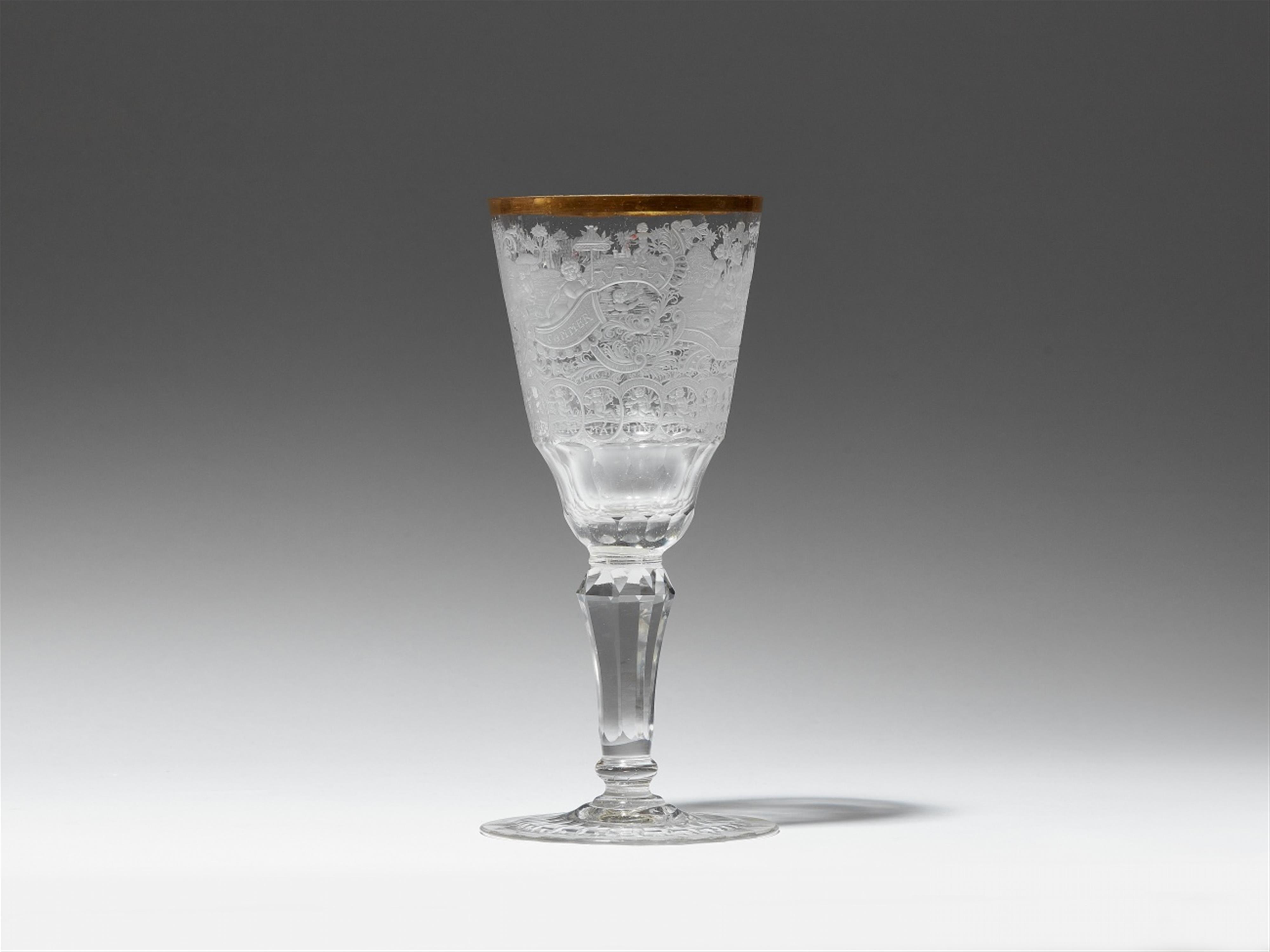 A Silesian glass goblet with armorials and allegories - image-2