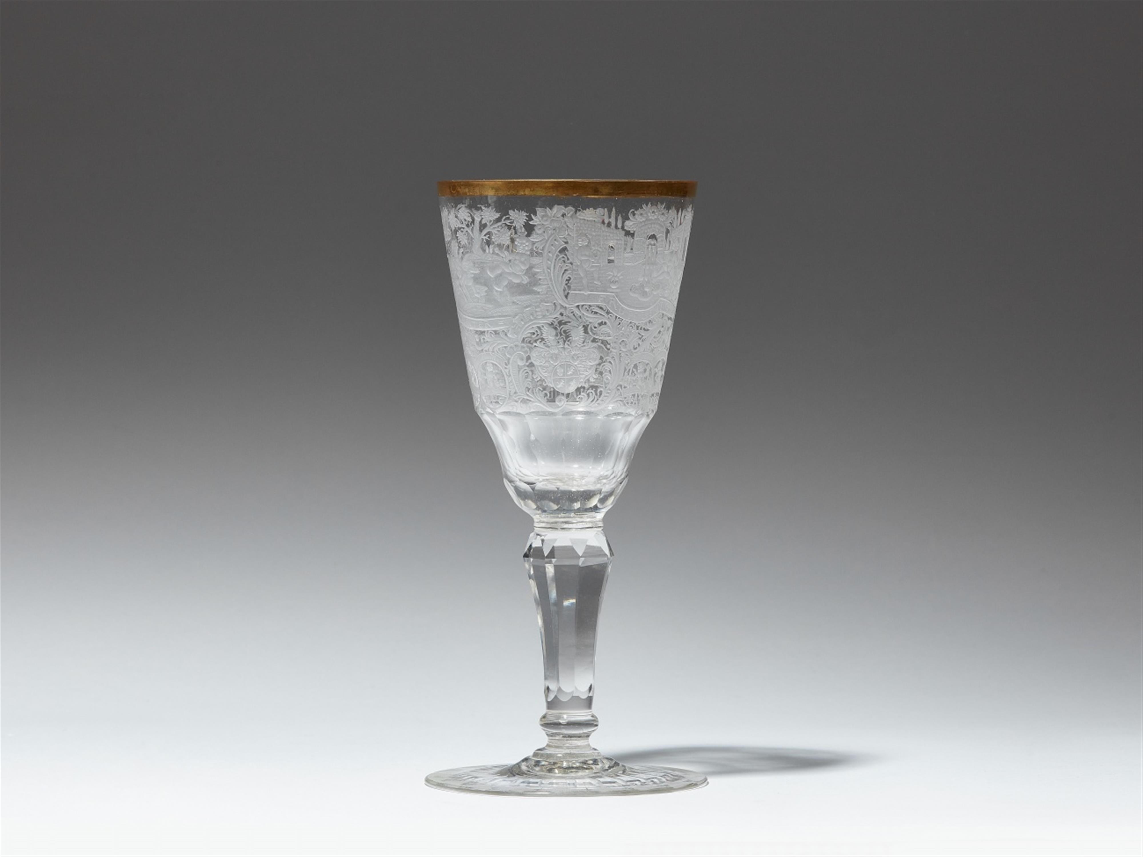 A Silesian glass goblet with armorials and allegories - image-1
