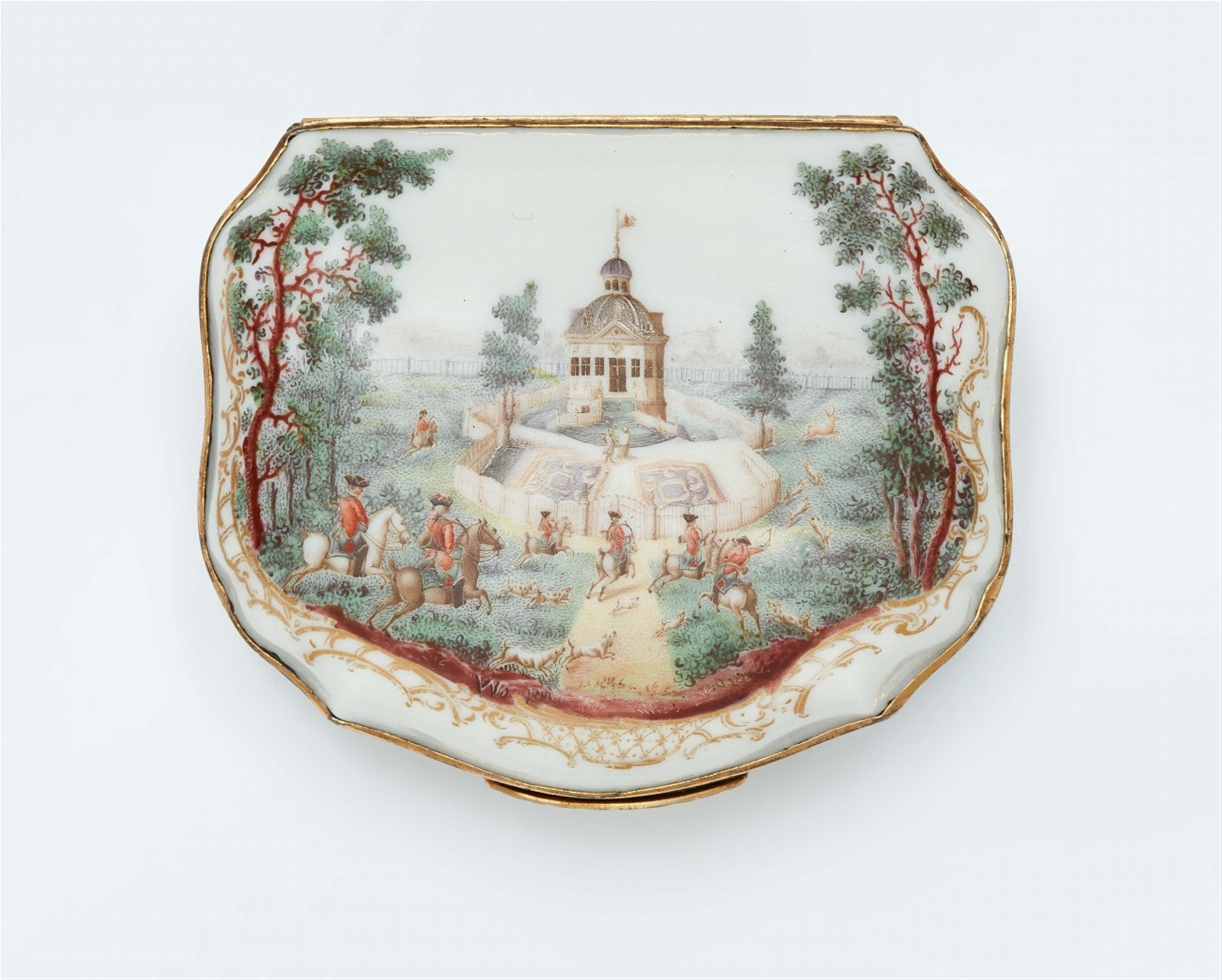 A Kelsterbach porcelain snuff box with a portrait of Ludwig VIII of Hesse-Darmstadt - image-3