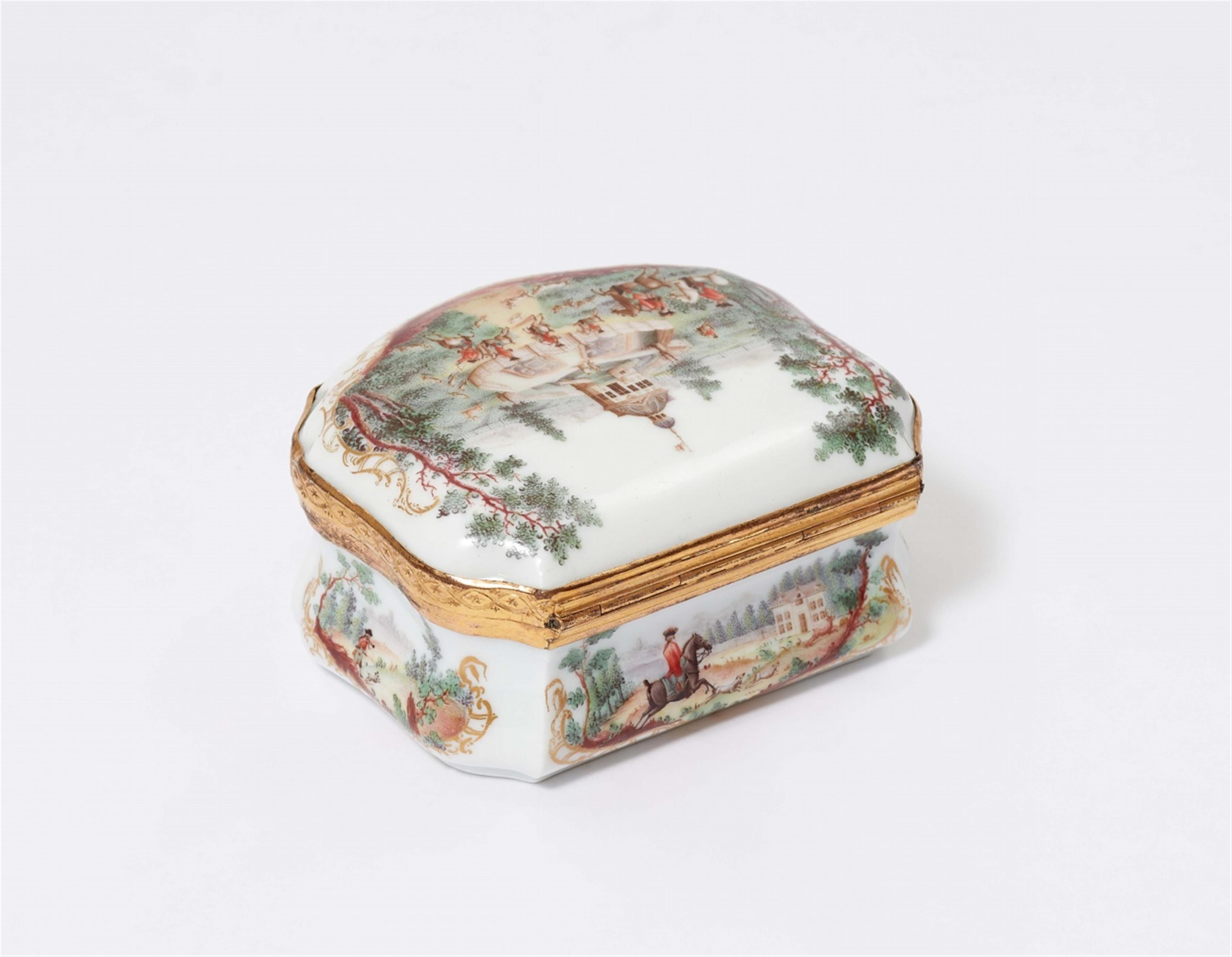 A Kelsterbach porcelain snuff box with a portrait of Ludwig VIII of Hesse-Darmstadt - image-4