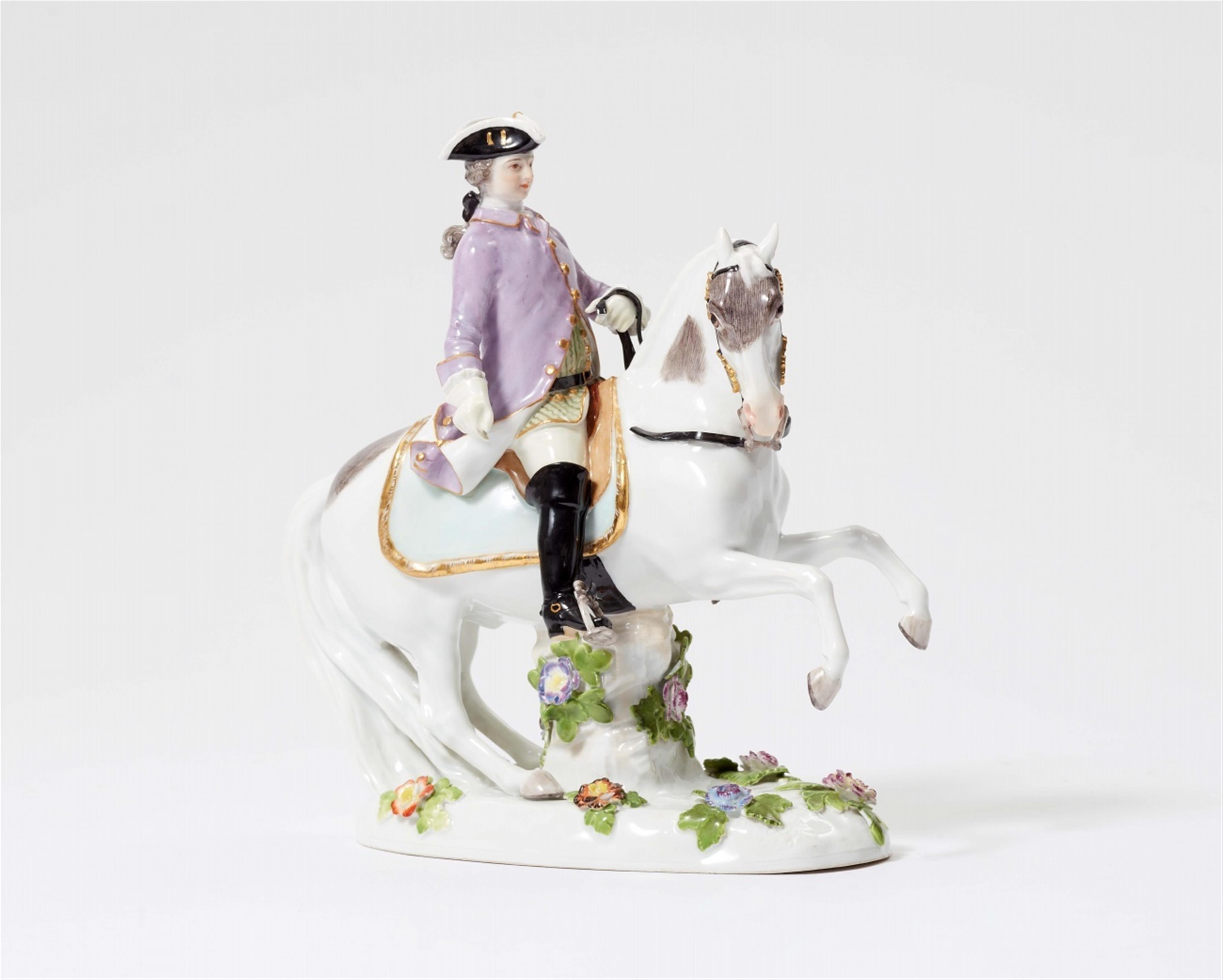 A rare Meissen figure of a mounted hunter - image-1