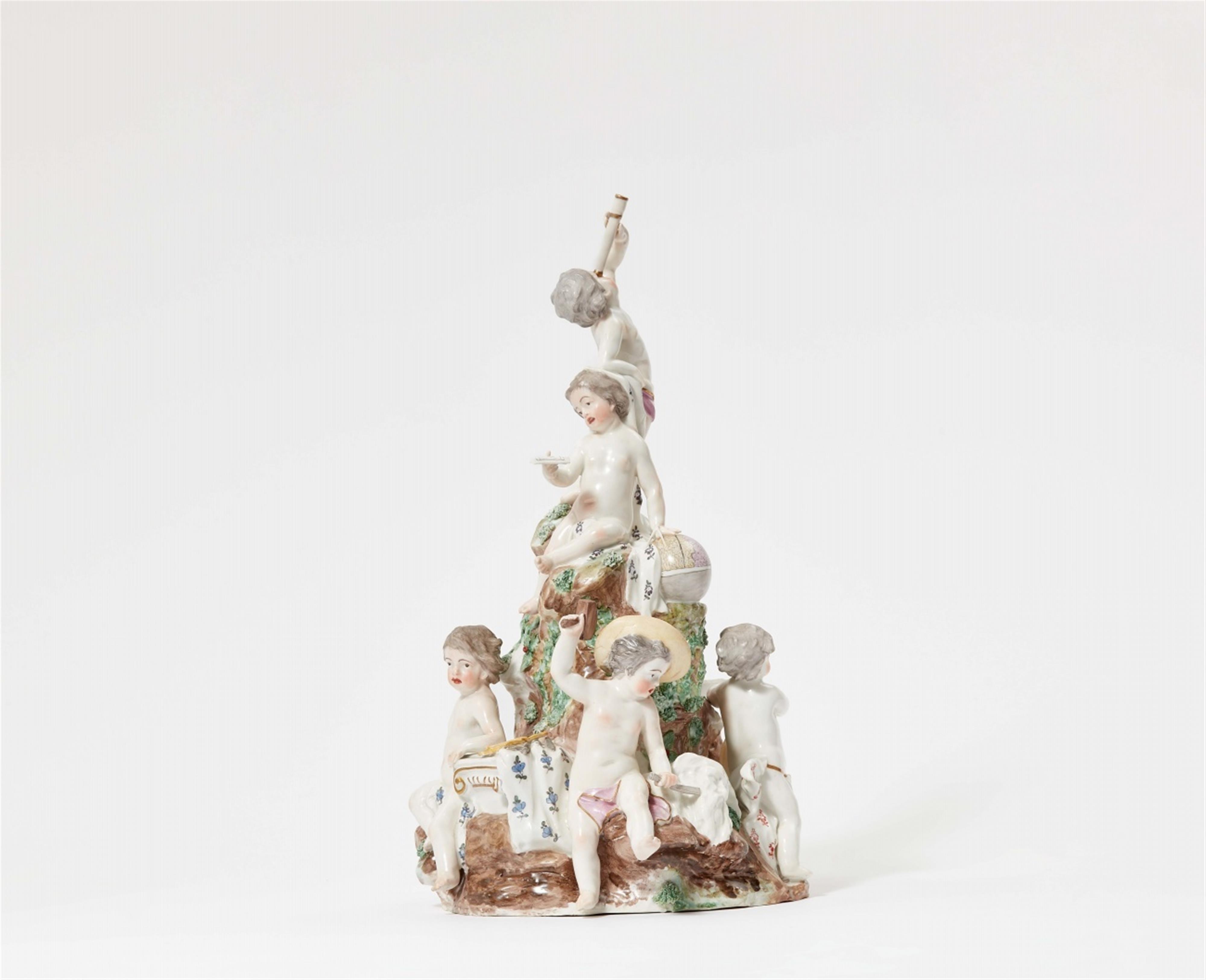 A Frankenthal porcelain group "The Arts on Mount Parnassus" - image-1