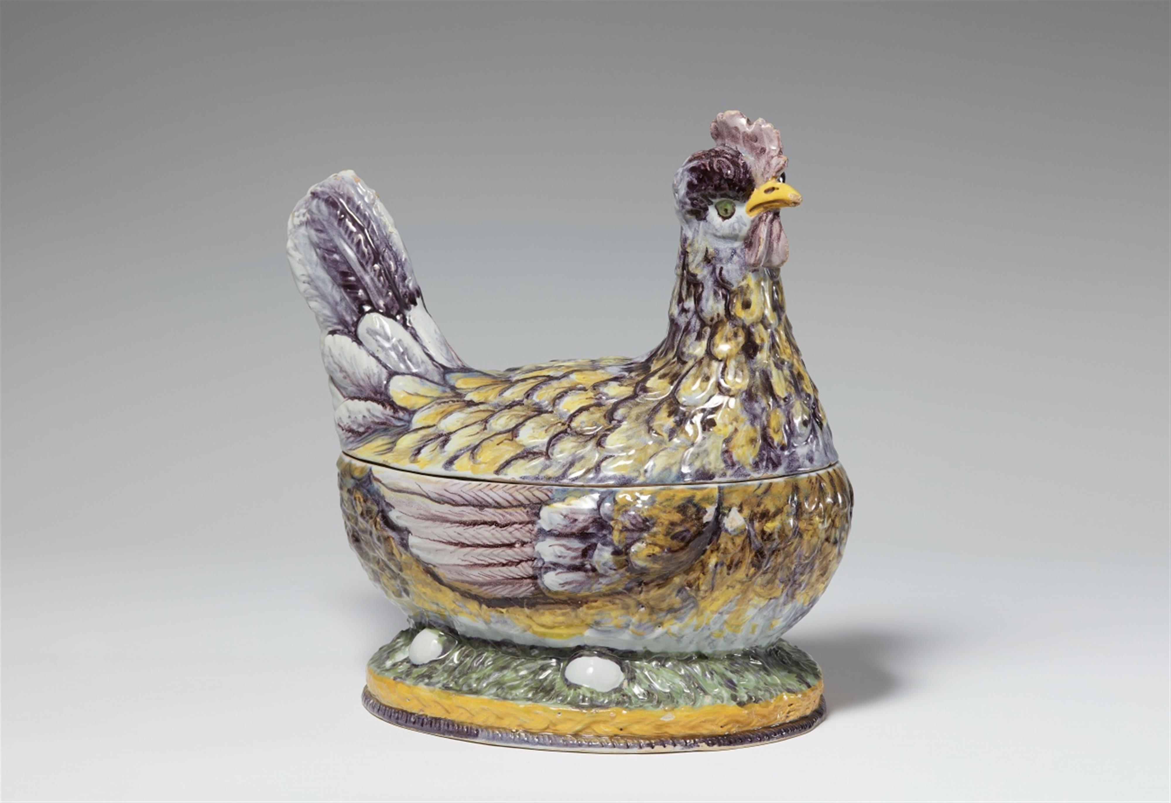 A faience chicken tureen - image-1