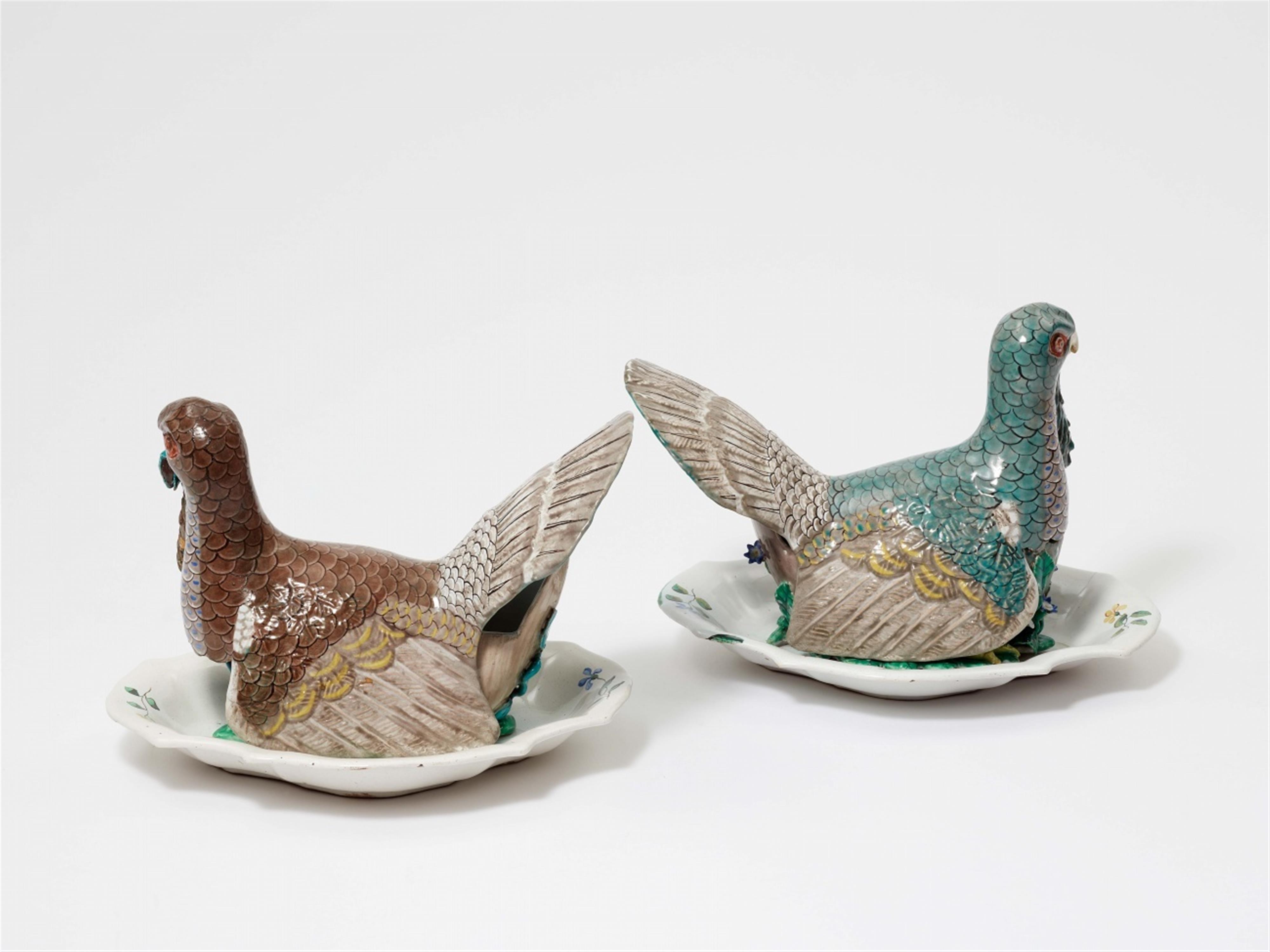 A pair of Höchst faience capercaillie tureens - image-2
