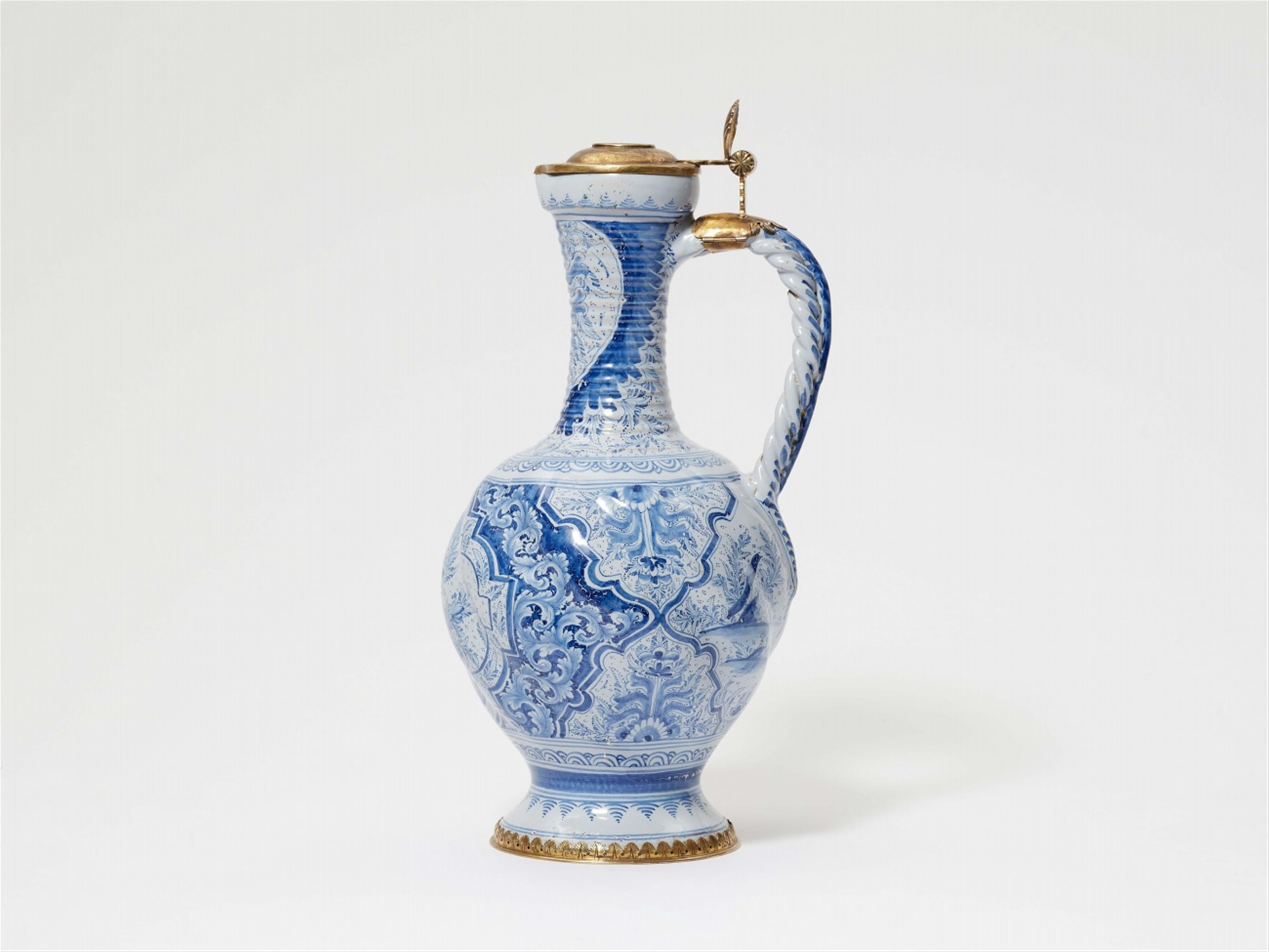 A gadrooned Nuremberg faience pitcher - image-1