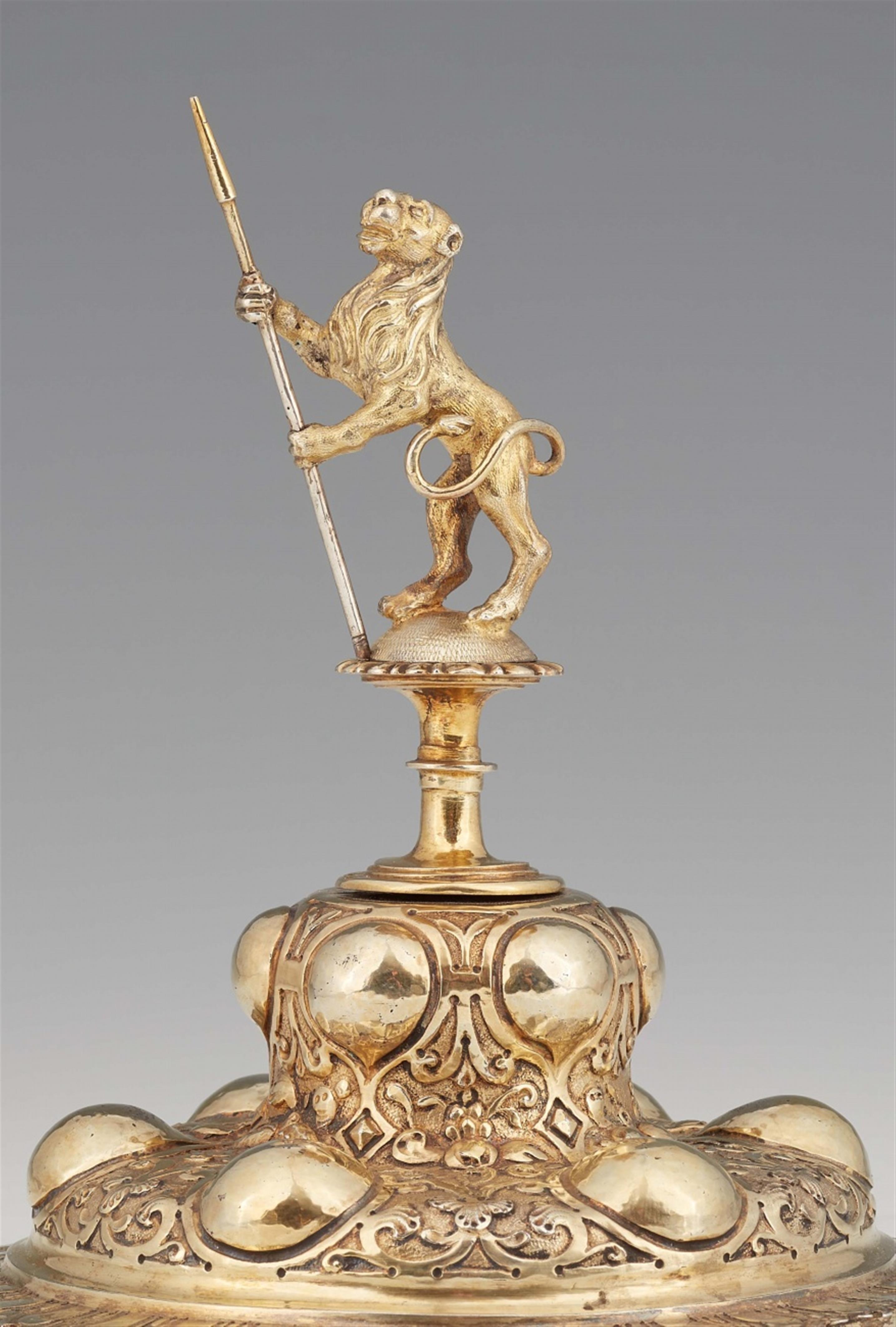 A rare Heilbronn silver gilt columbine cup and cover - image-2