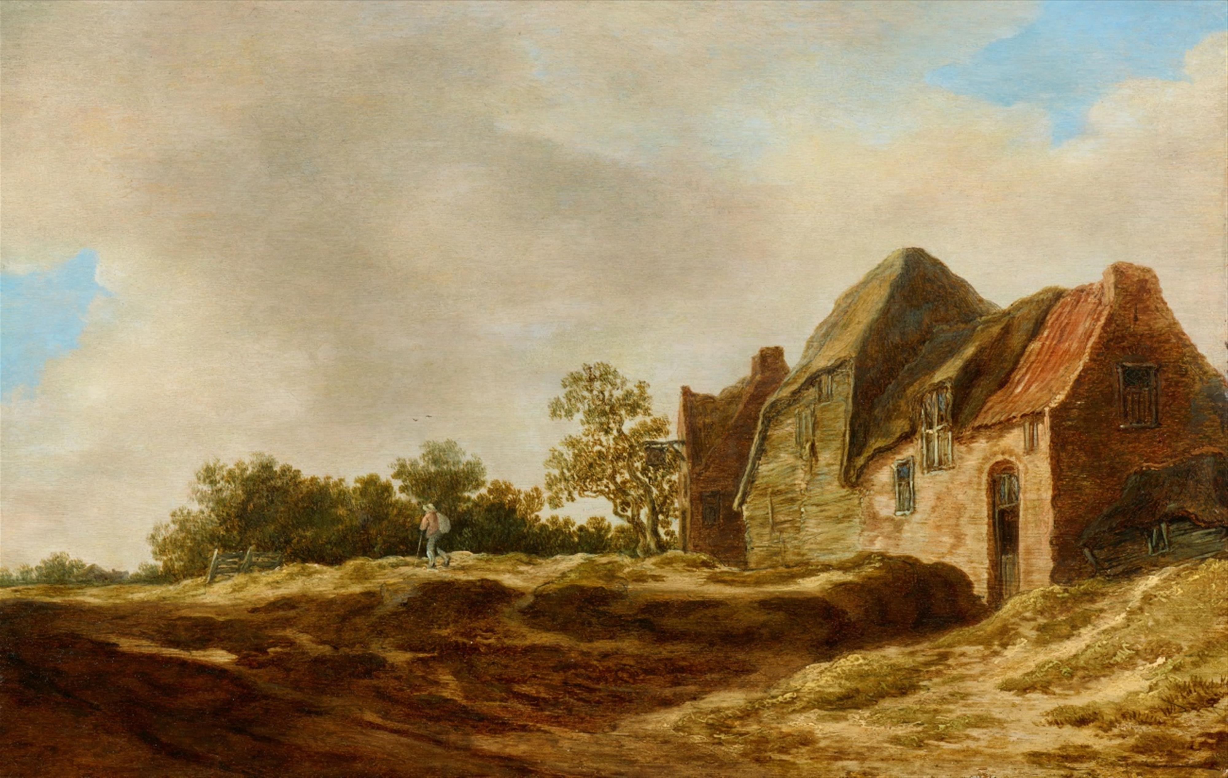 Jan van Goyen - Landschaft mit Gehöft und einem Wanderer - image-1