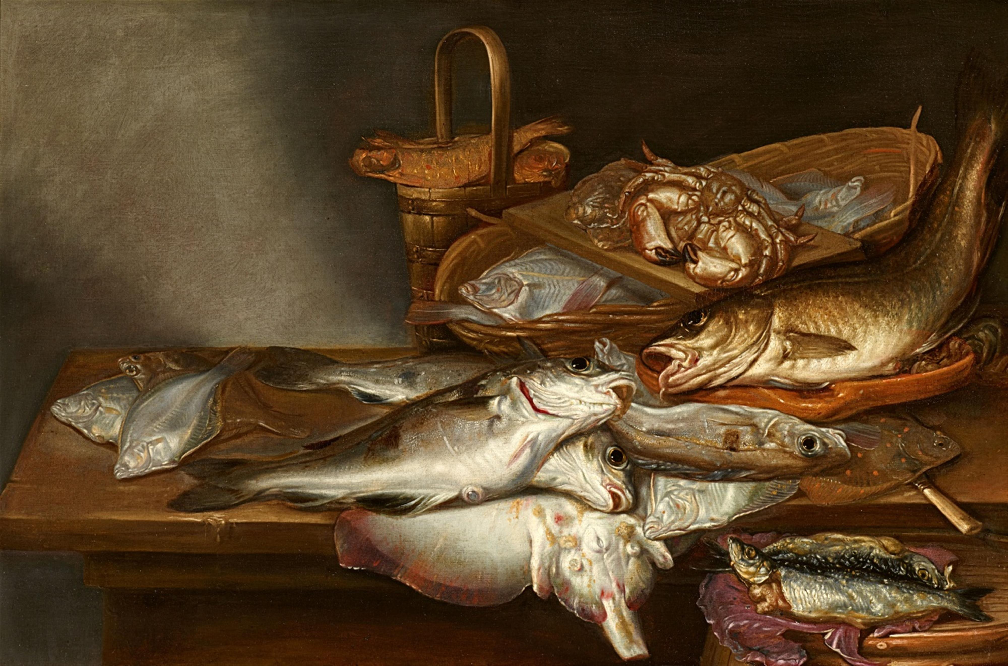 Pieter van Schaeyenborgh - Stillleben mit Süßwasserfischen / Stillleben mit Seefischen - image-2