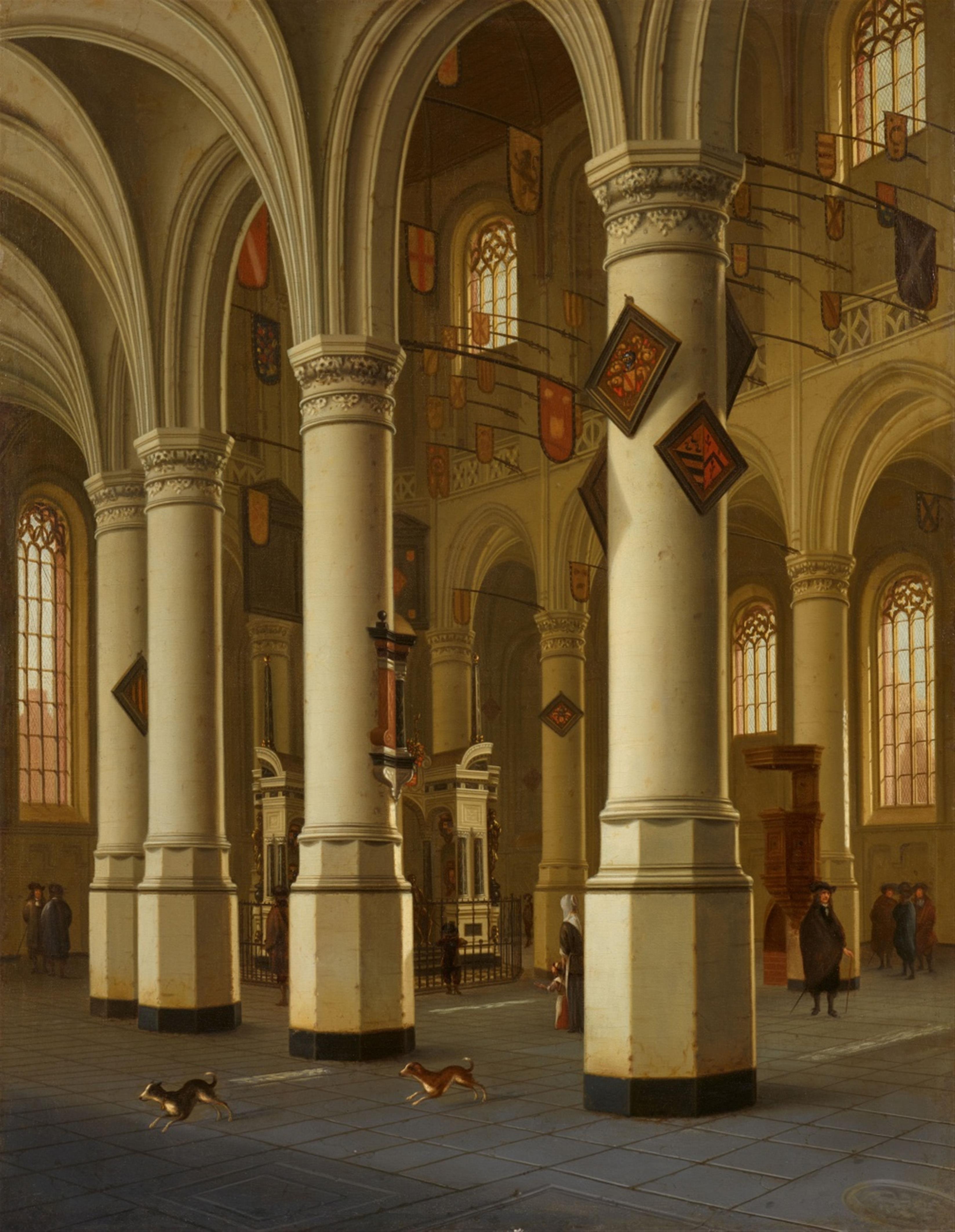 Hendrick Cornelisz van Vliet - Interieur der Nieuwe Kerk in Delft mit dem Grab Wilhelms I. von Oranien - image-1