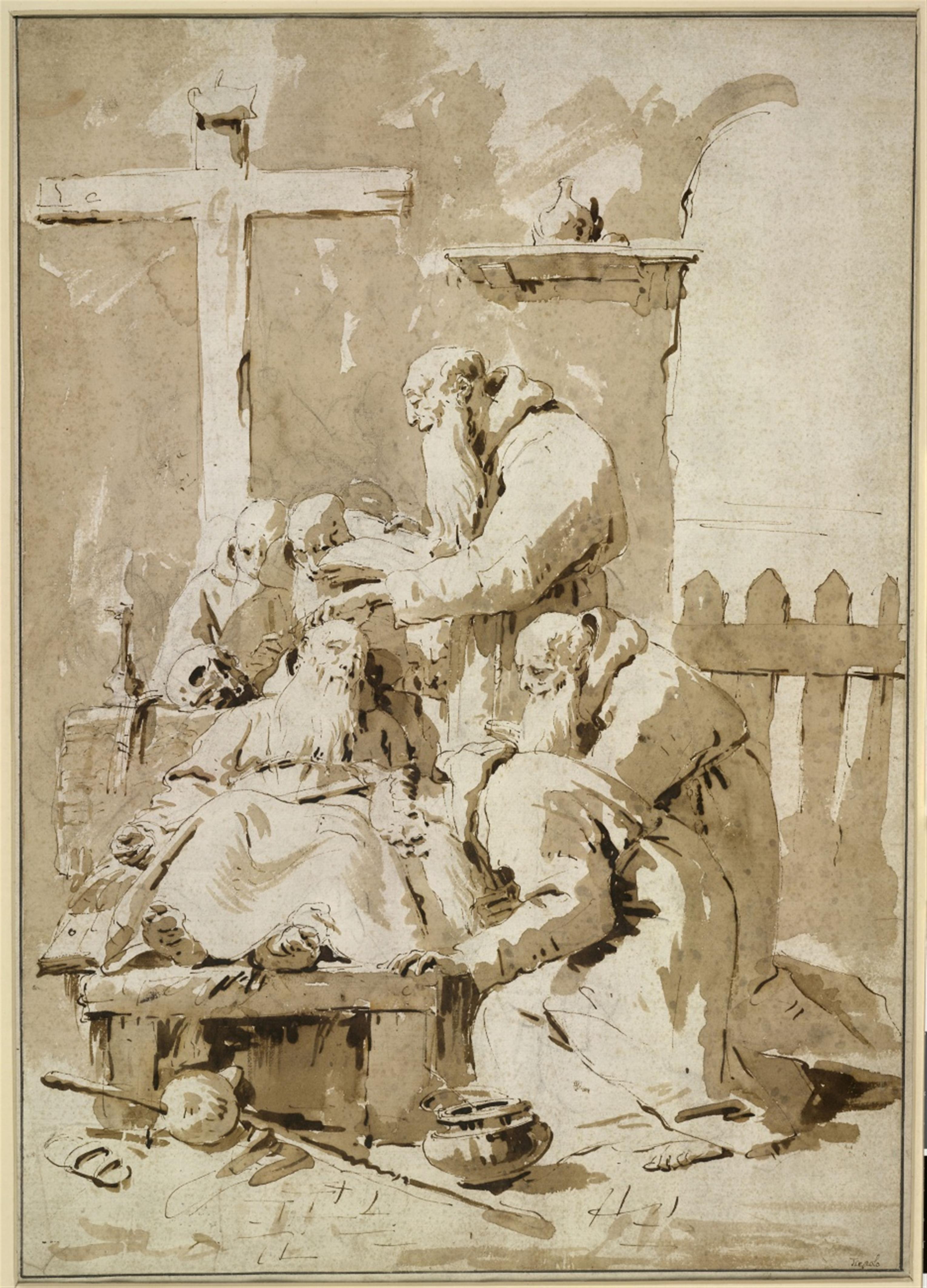 Giovanni Battista Tiepolo - Interior Scene with Capuchin Monks at the Deathbed of a Brother - image-2