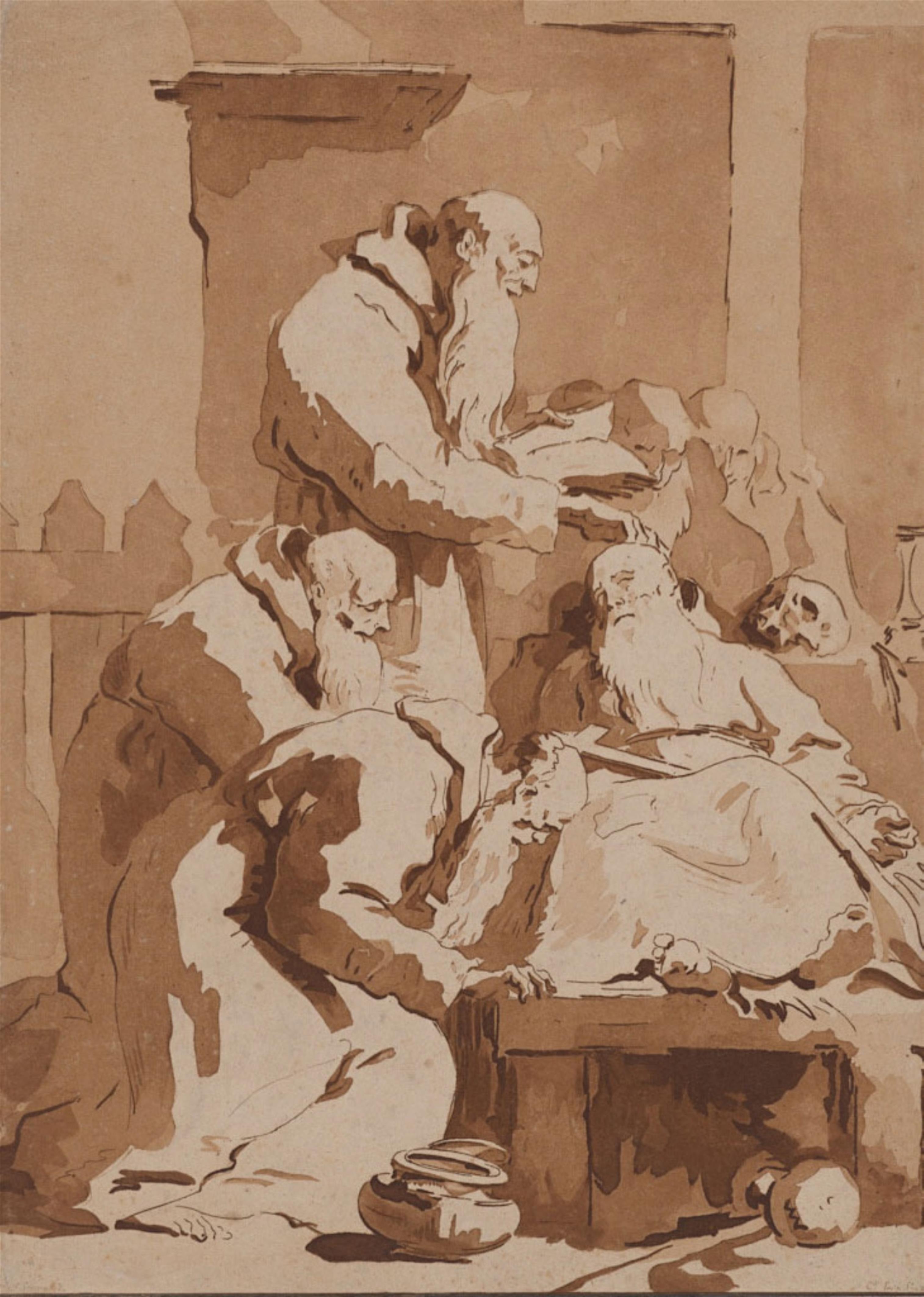 Giovanni Battista Tiepolo - Interior Scene with Capuchin Monks at the Deathbed of a Brother - image-3