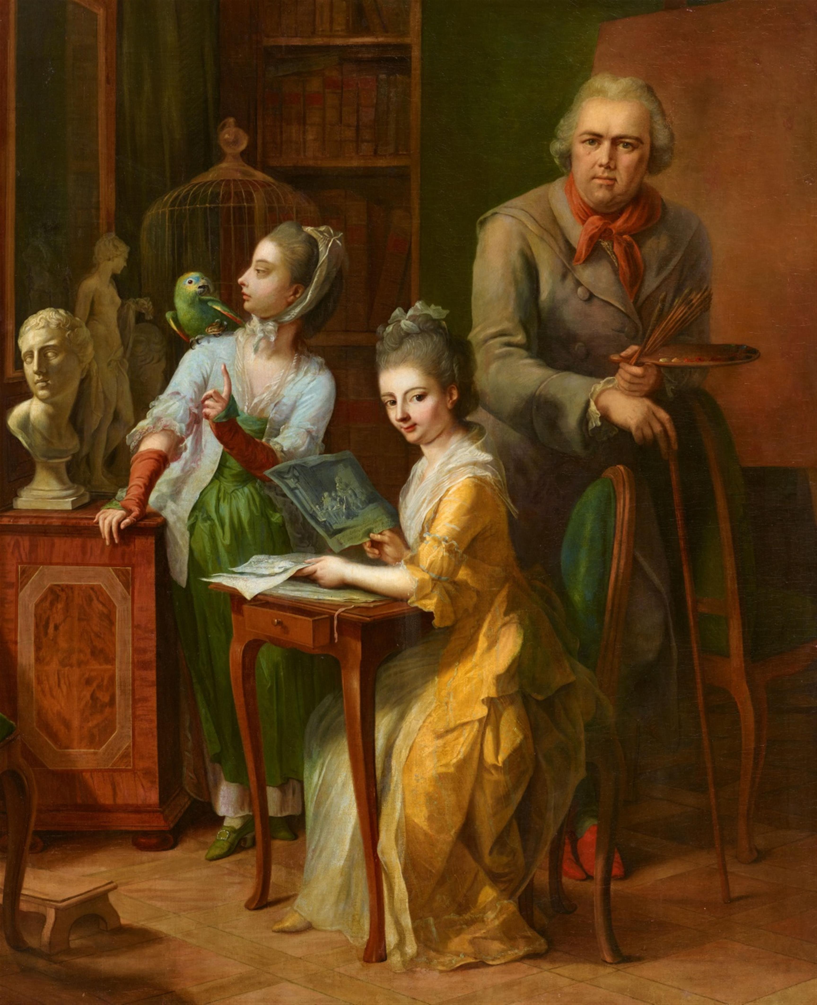 Johann Heinrich Tischbein d. Ä. - Der Maler mit seinen Töchtern - image-1