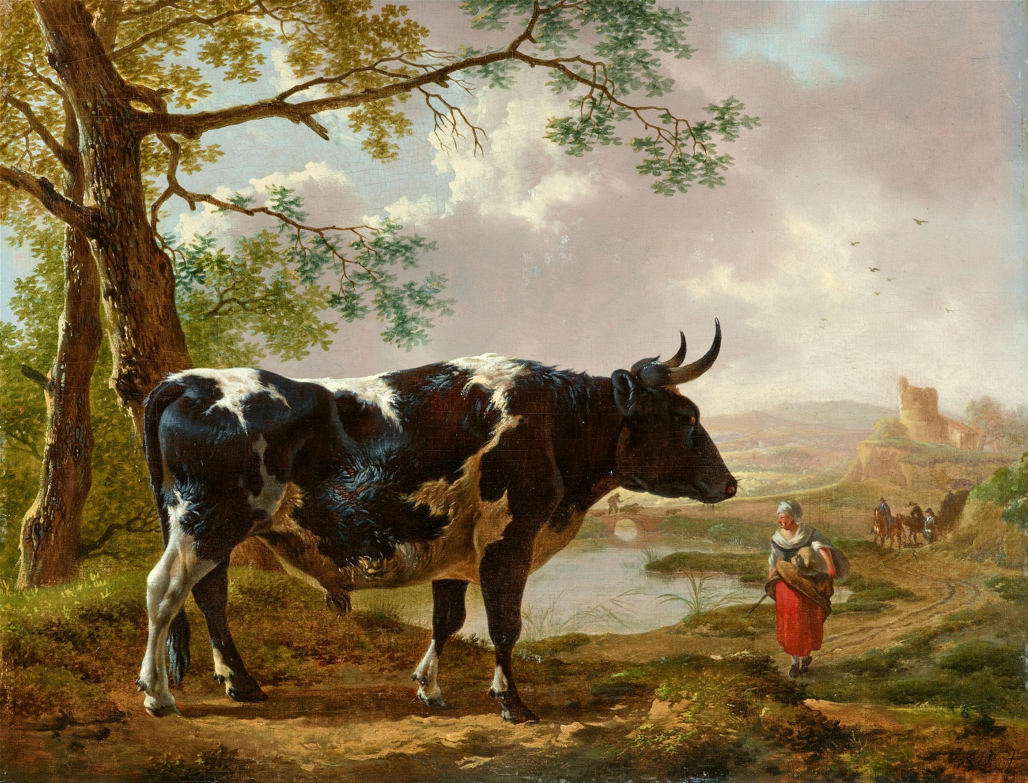 Jan II Kobell - Southern Landscape with an Ox - image-1