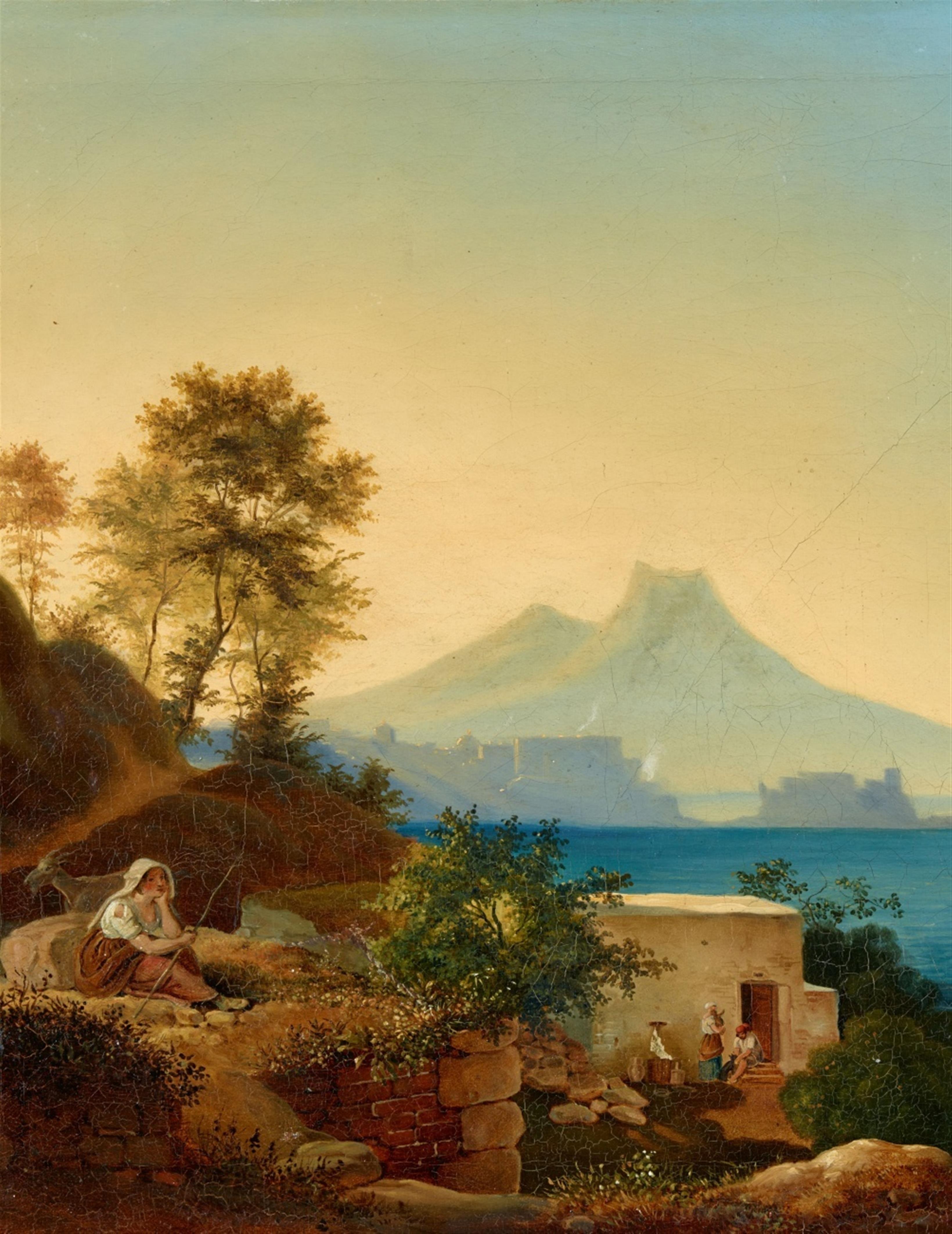 Ludwig Richter - Am Golf von Neapel. Blick über das Castel dell'ovo auf den Vesuv - image-2