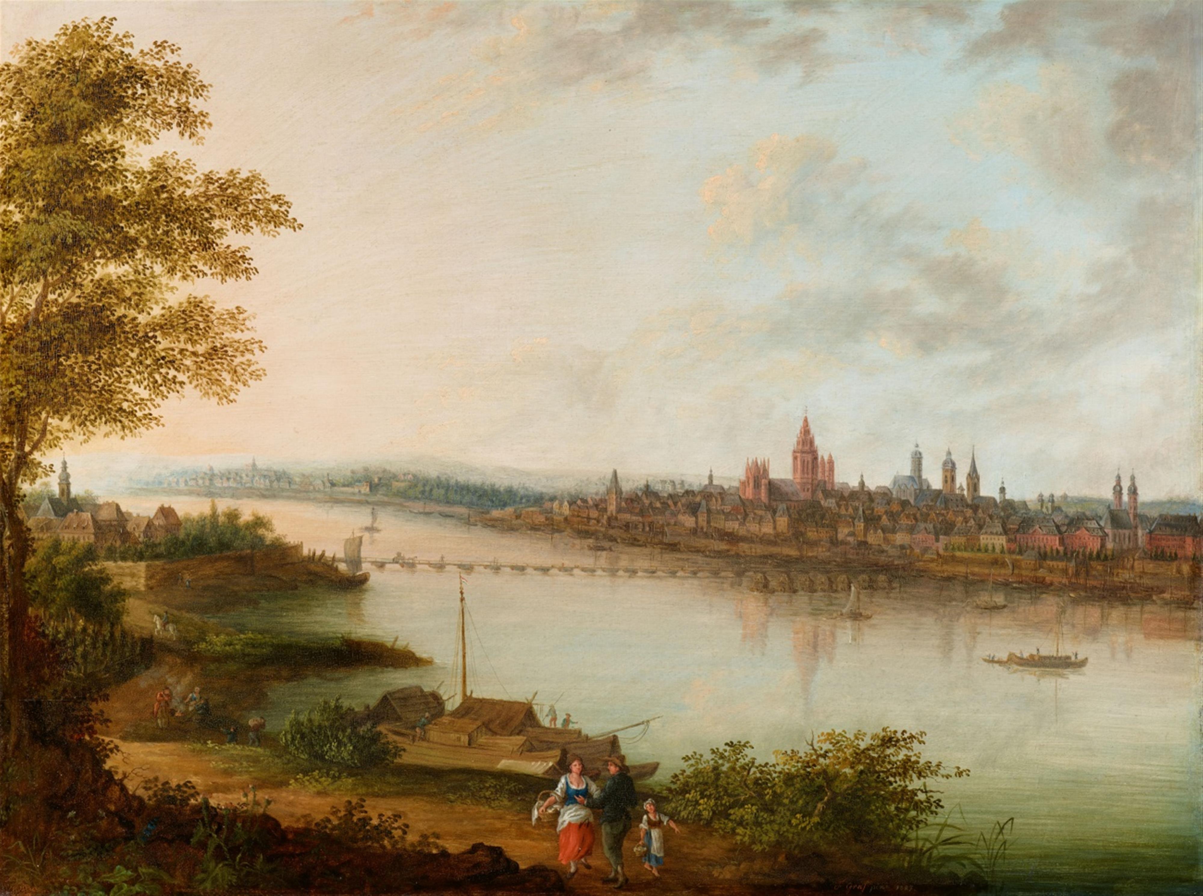 Franz Ludwig Graf von Kesselstadt - View of Mainz with the Rhine - image-1