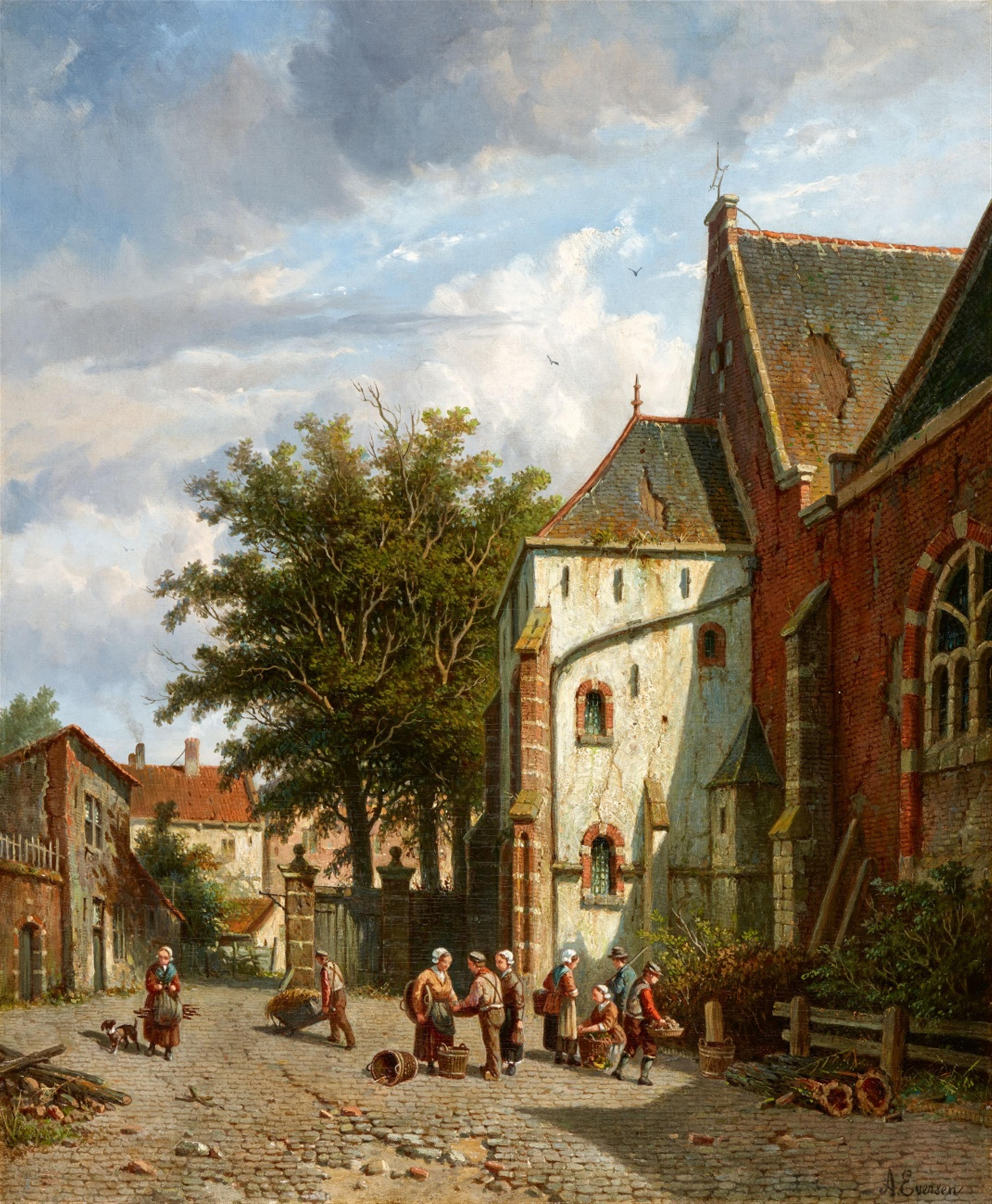 Adrianus Eversen - At the Westerkerk in Enkhuizen - image-1