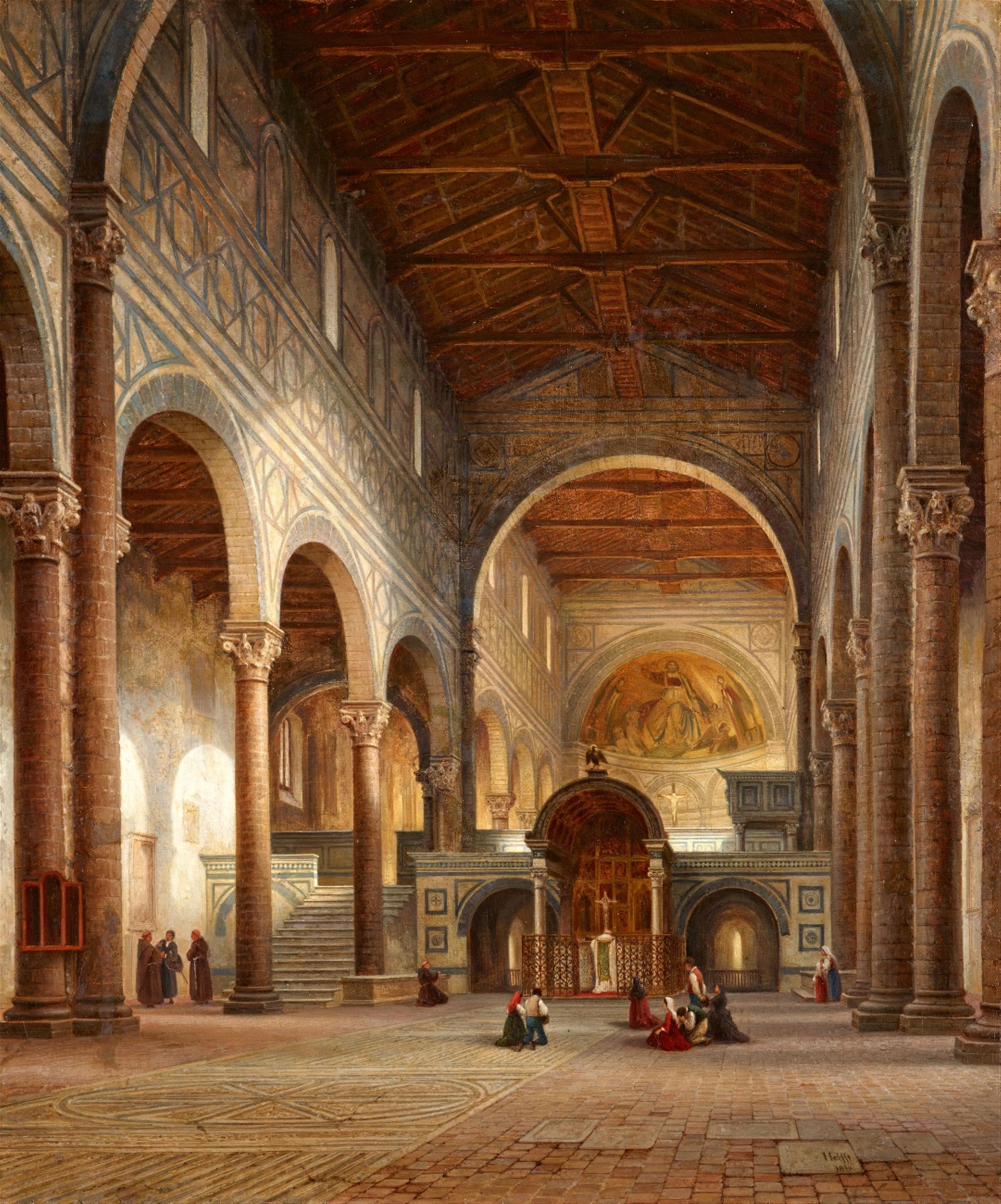 Julius Eduard Wilhelm Helfft - Innenansicht der Kirche San Miniato al Monte in Florenz - image-1