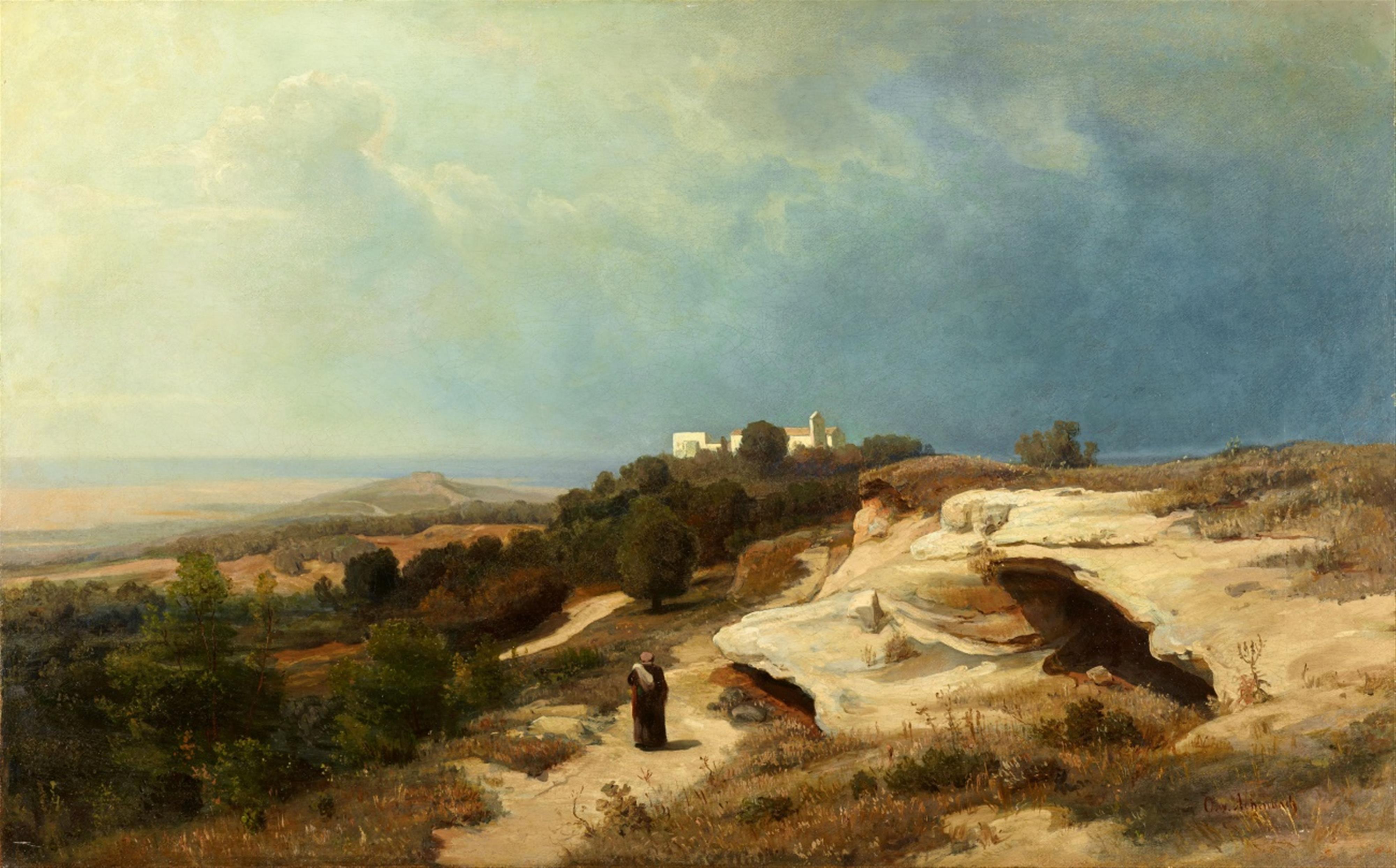 Oswald Achenbach - A Monk in the Campagna - image-1