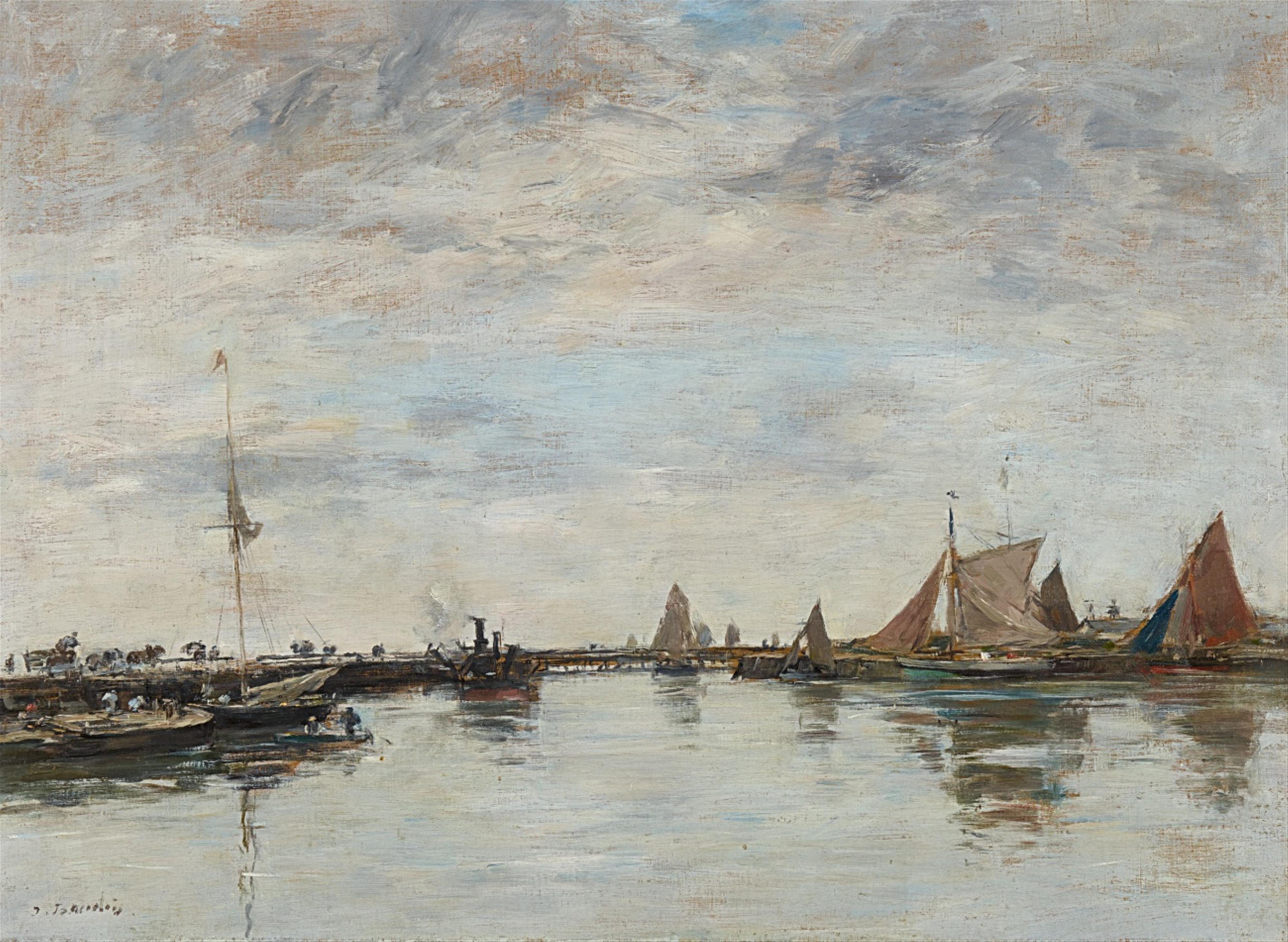 Eugène Boudin - Schiffe im Hafen von Trouville - image-1