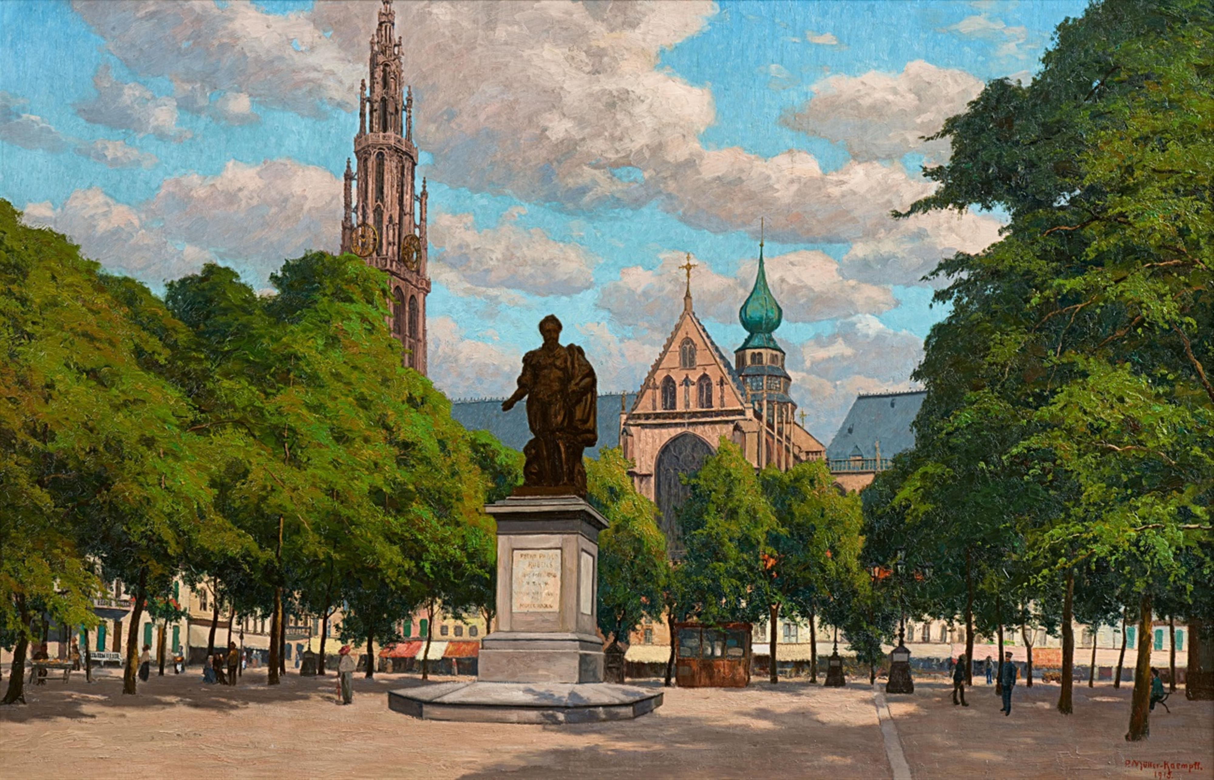 Paul Müller-Kaempff - View of the Rubens Monument in Groenplaats Antwerp - image-1
