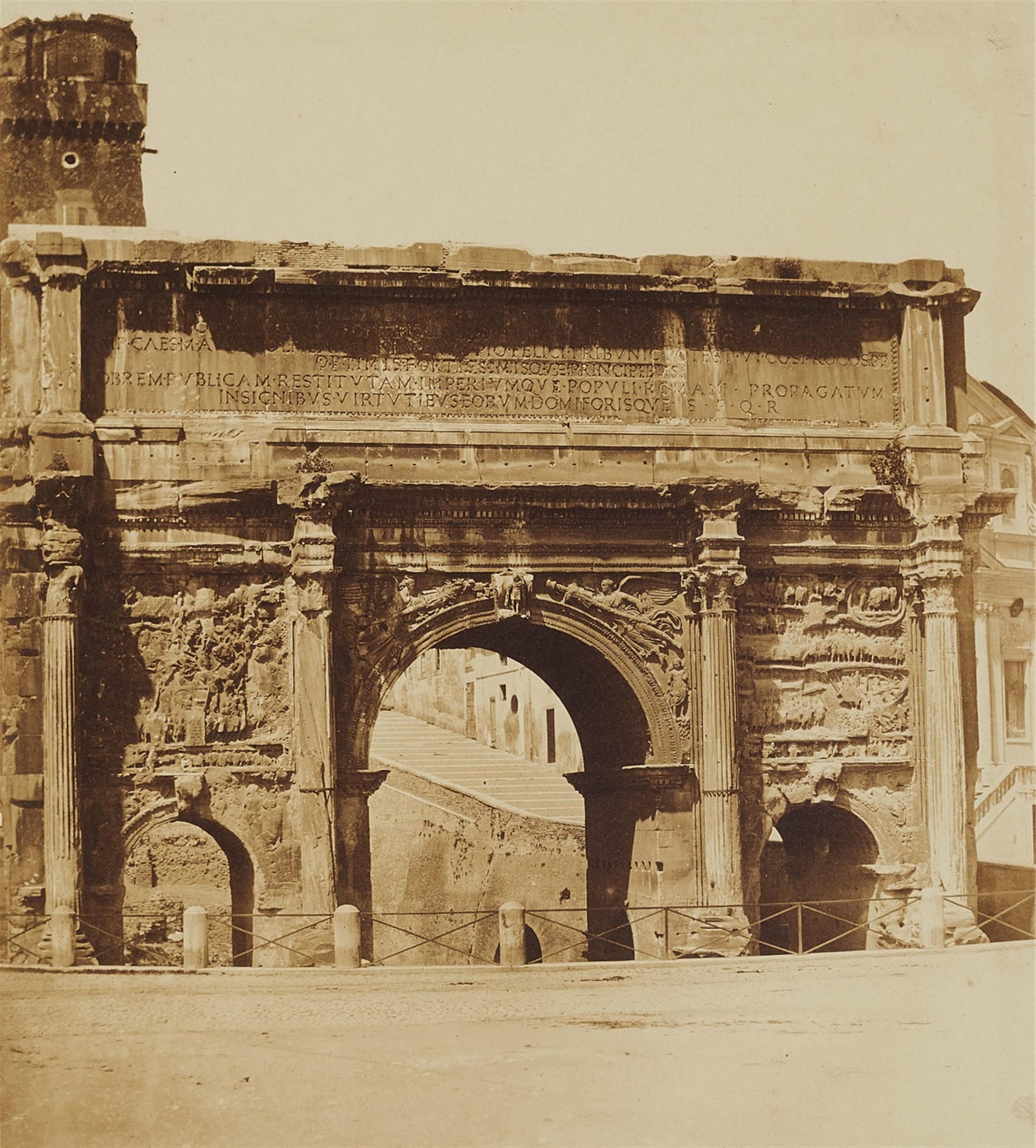 Giacomo Caneva, attributed to - Arch of Septimius-Severus, Roman Forum - image-1