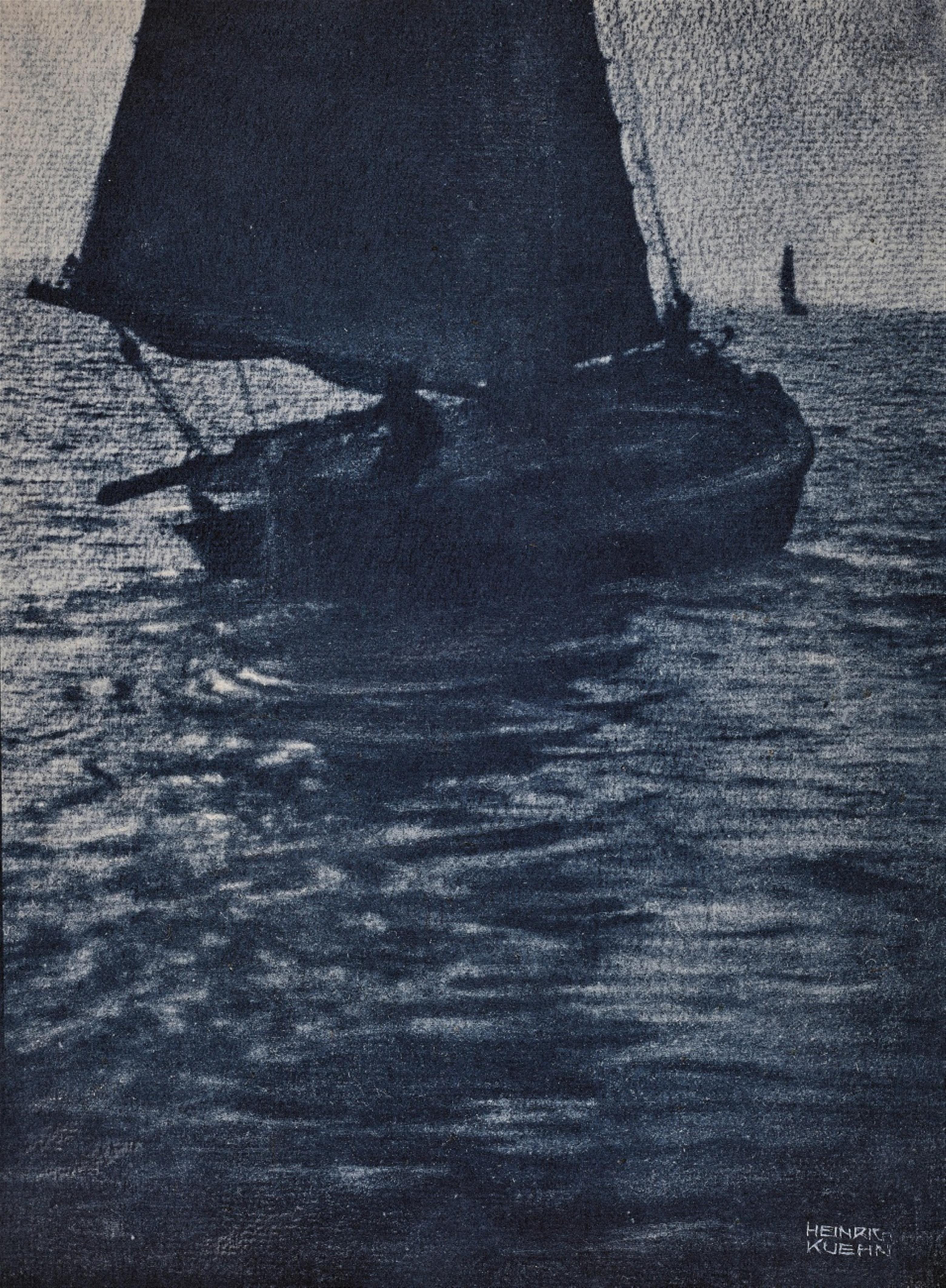 Heinrich Kühn - Auslaufendes Segelboot - image-1