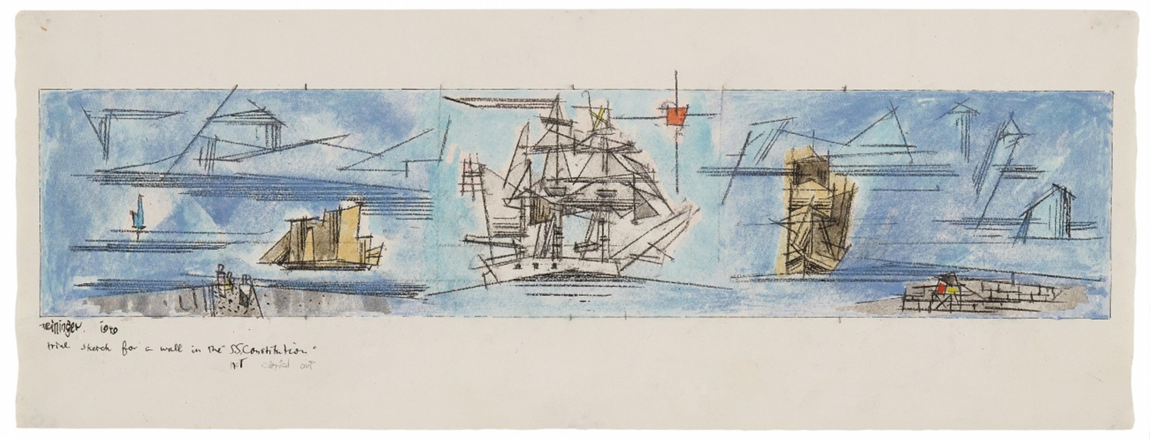 Lyonel Feininger - Trial Sketch for a wall in the "SS Constitution" - image-1
