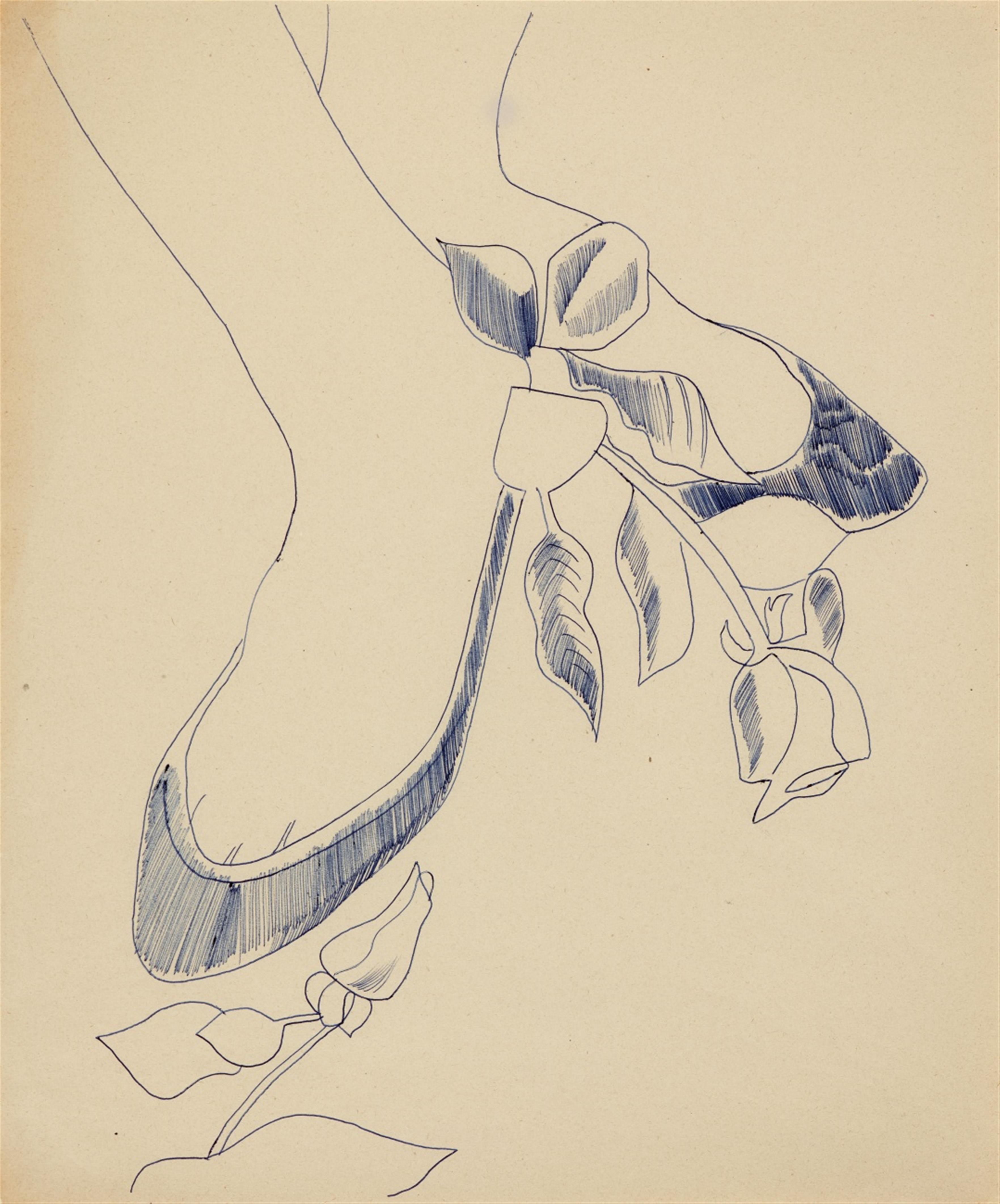 Andy Warhol - Feet in Slippers and Flowers - image-1