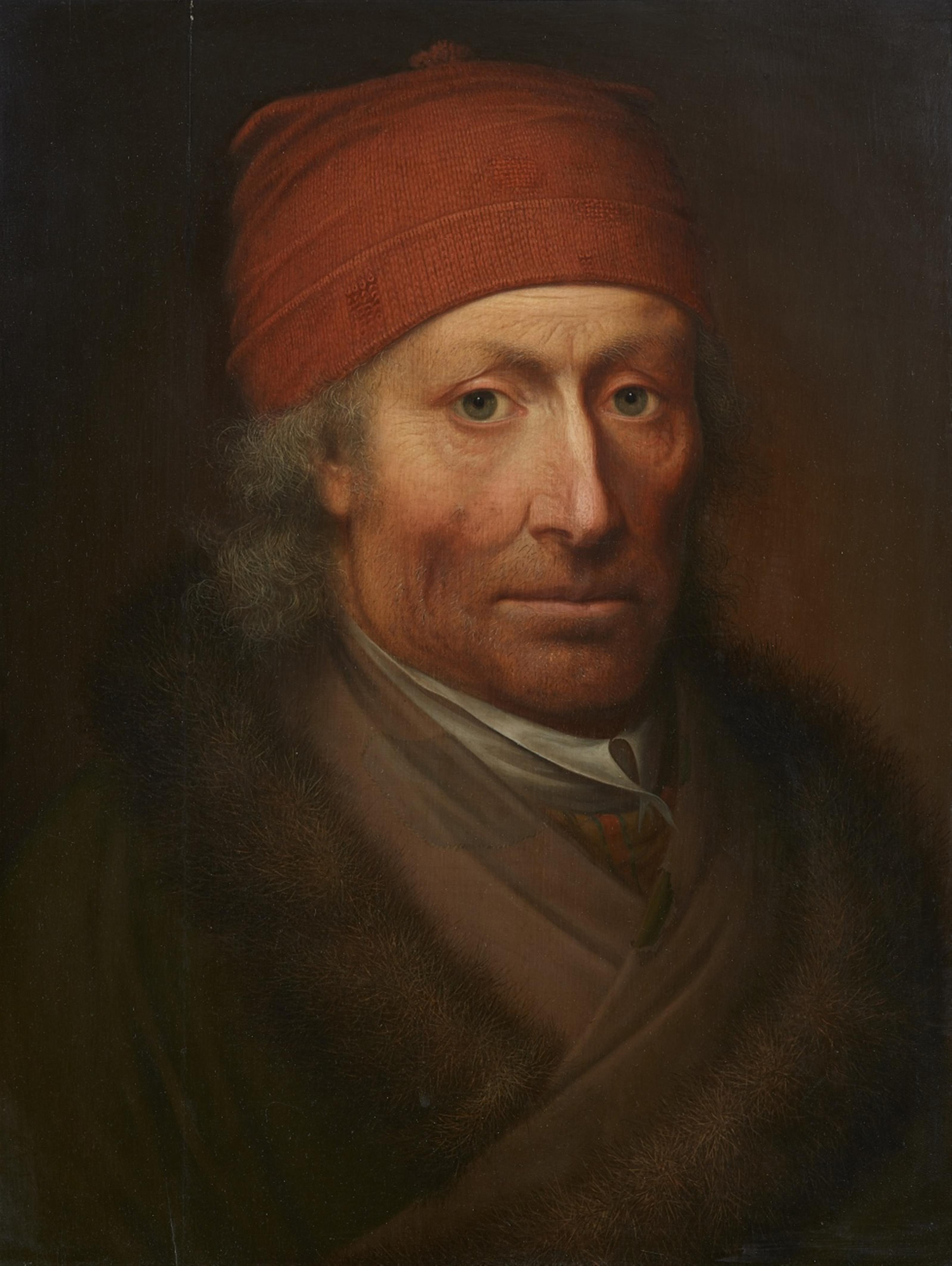Balthasar Denner - Portrait of a Man in a Woollen Hat - image-1