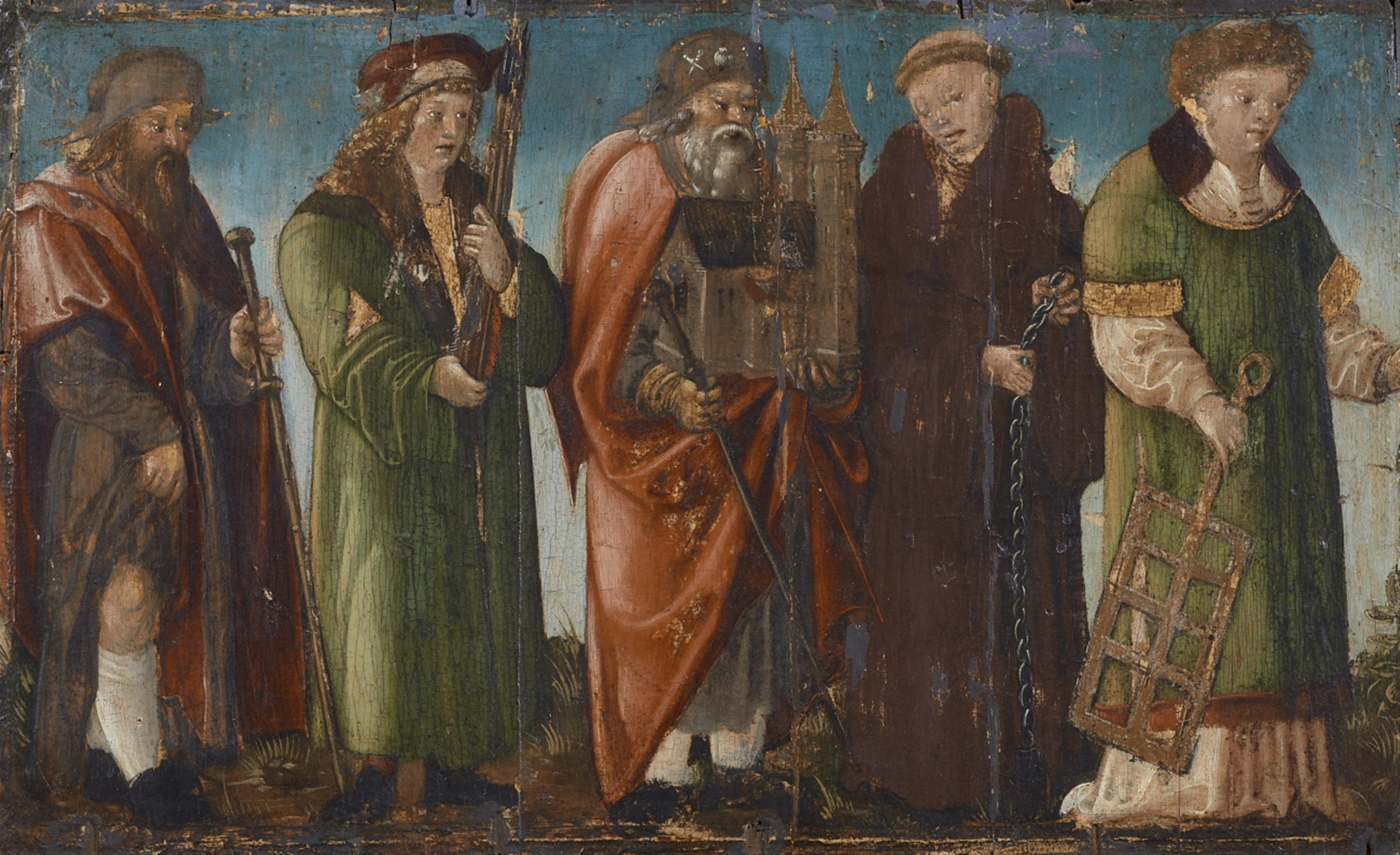 German School early 16th century - Five Standing Saints - image-1