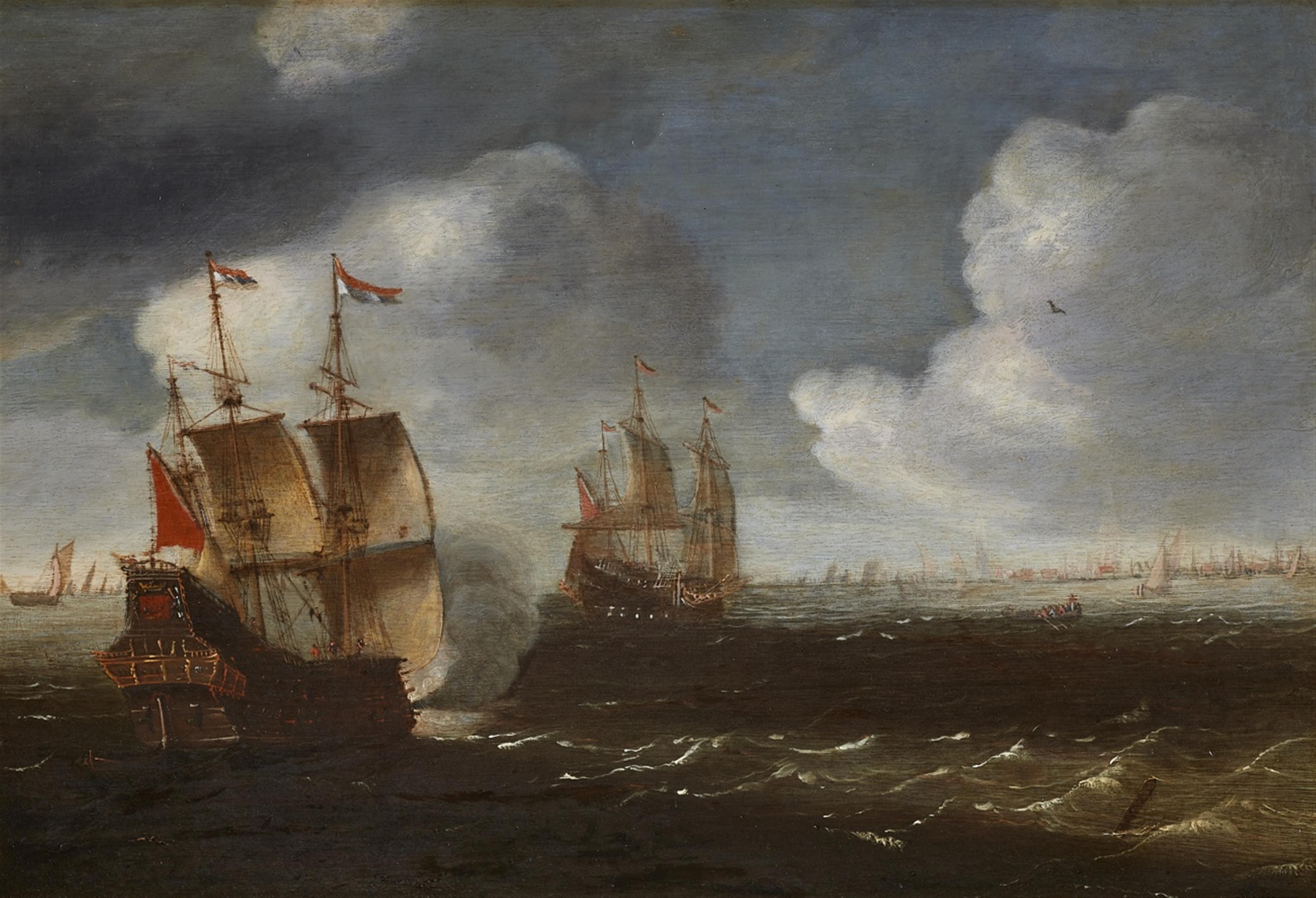 Jakob Feyt de Vries, attributed to - Naval Battle Scene - image-1