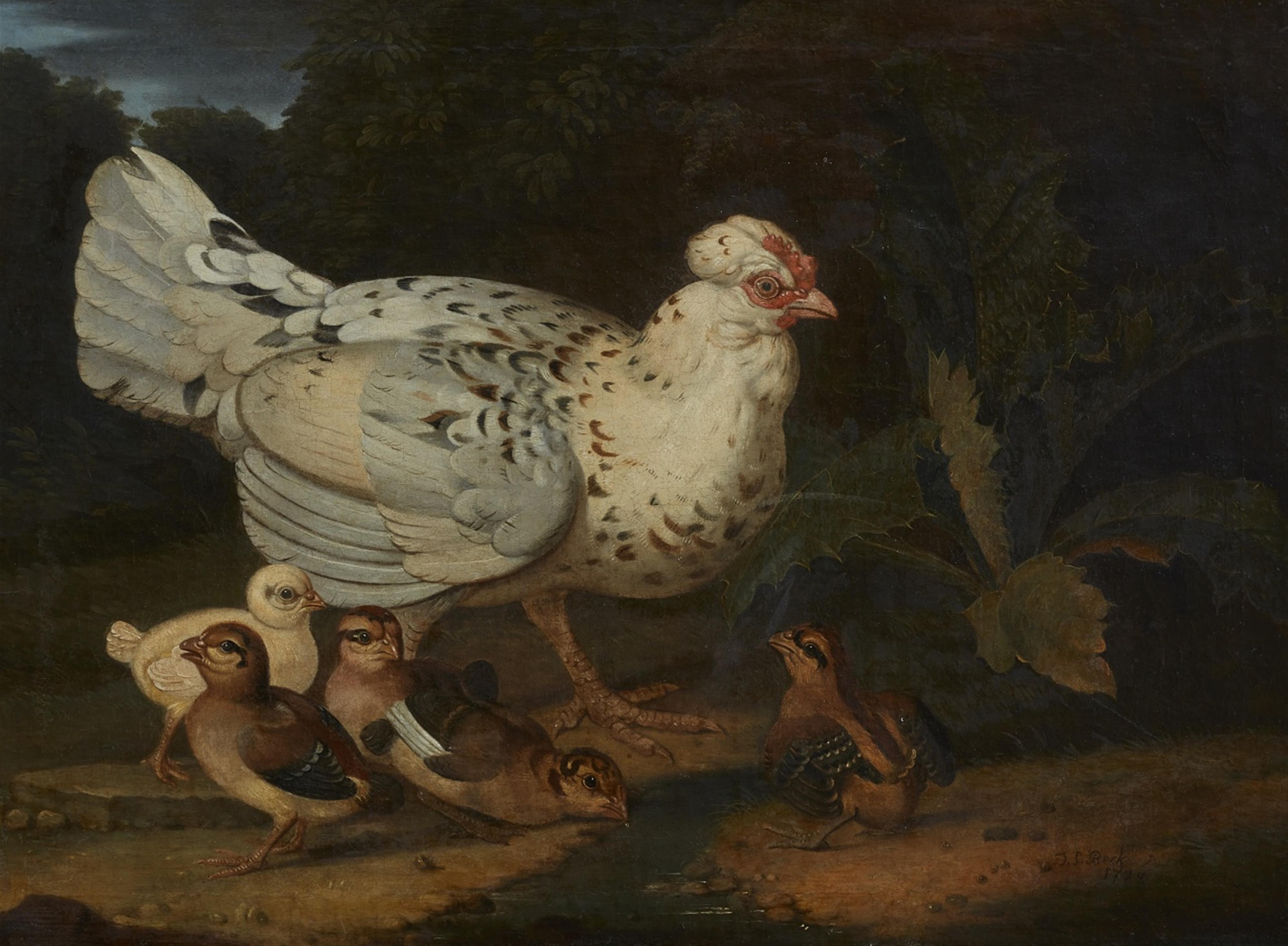 Jakob Samuel Beck - Hen with Chicks - image-1