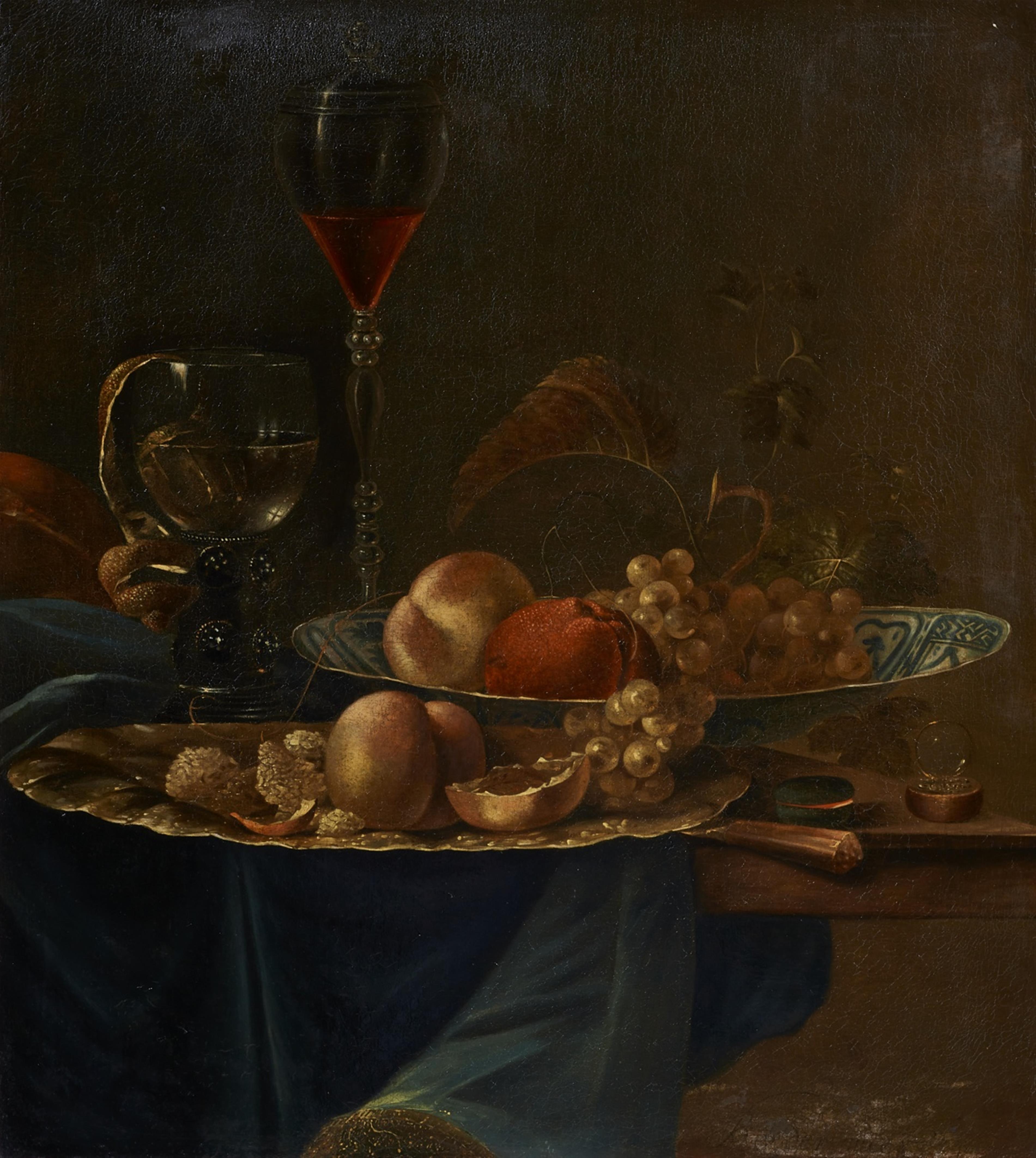 Barent van der Meer - Still Life with Bowls of Fruit and Wine Glasses - image-1
