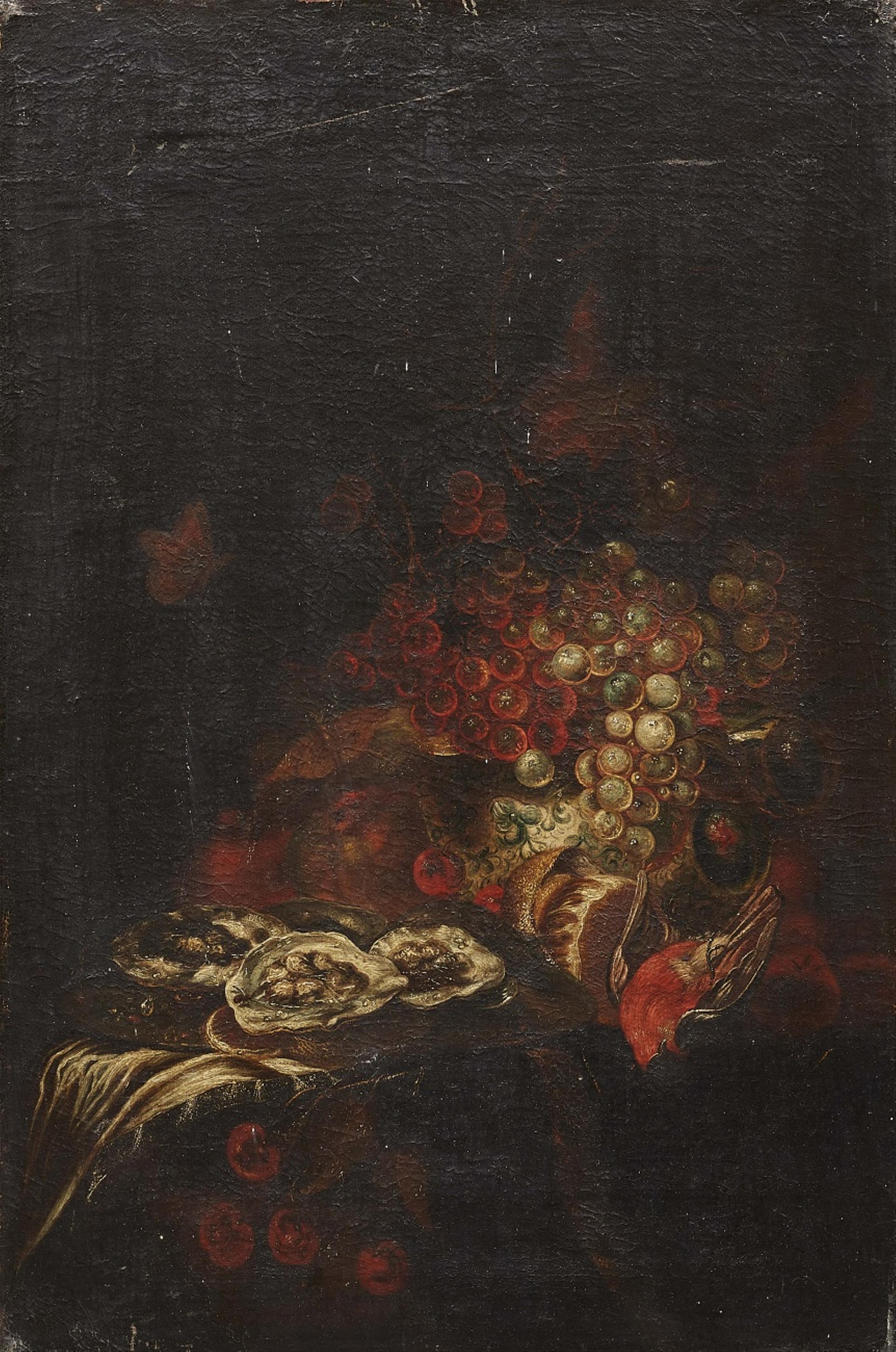 Niederländischer Meister des 17. Jahrhunderts - Paar Früchtestillleben mit Austern, Singvögeln und Goldpokal - image-2