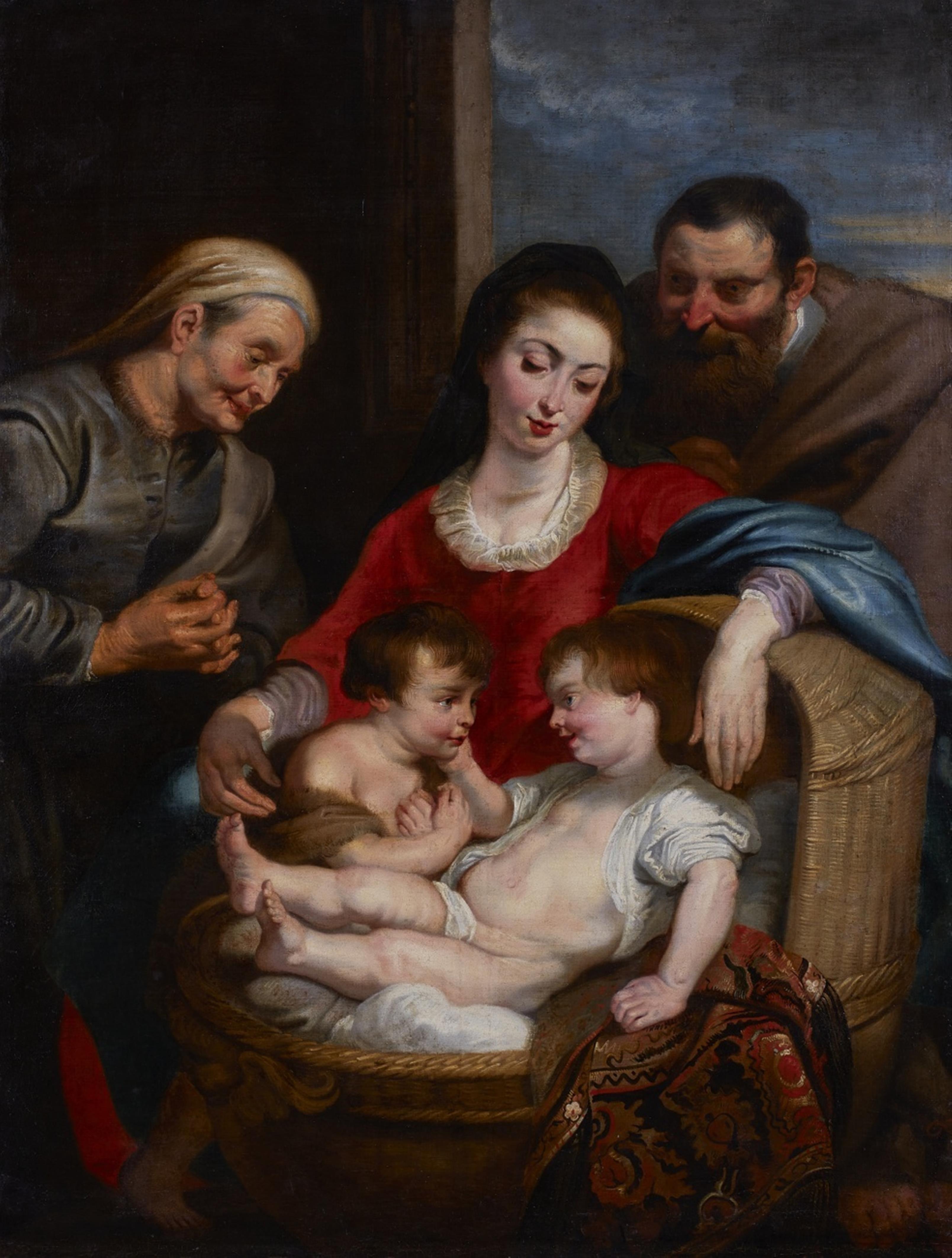 Peter Paul Rubens, follower of - The Holy Family with Saint Elisabeth and the Infant Saint John the Baptist - image-1