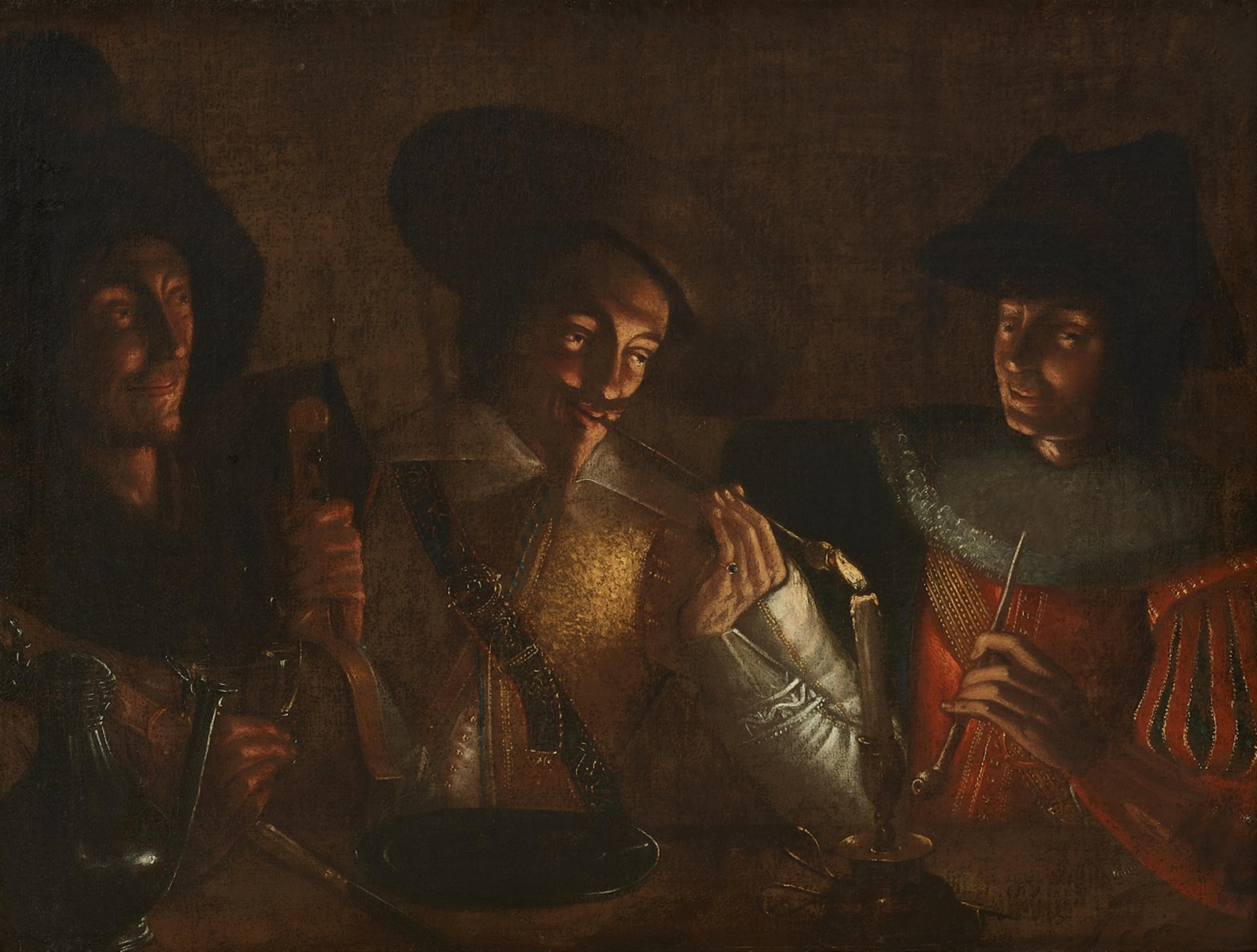 Utrechter Meister des 17. Jahrhunderts - Soldaten bei Tisch - image-1