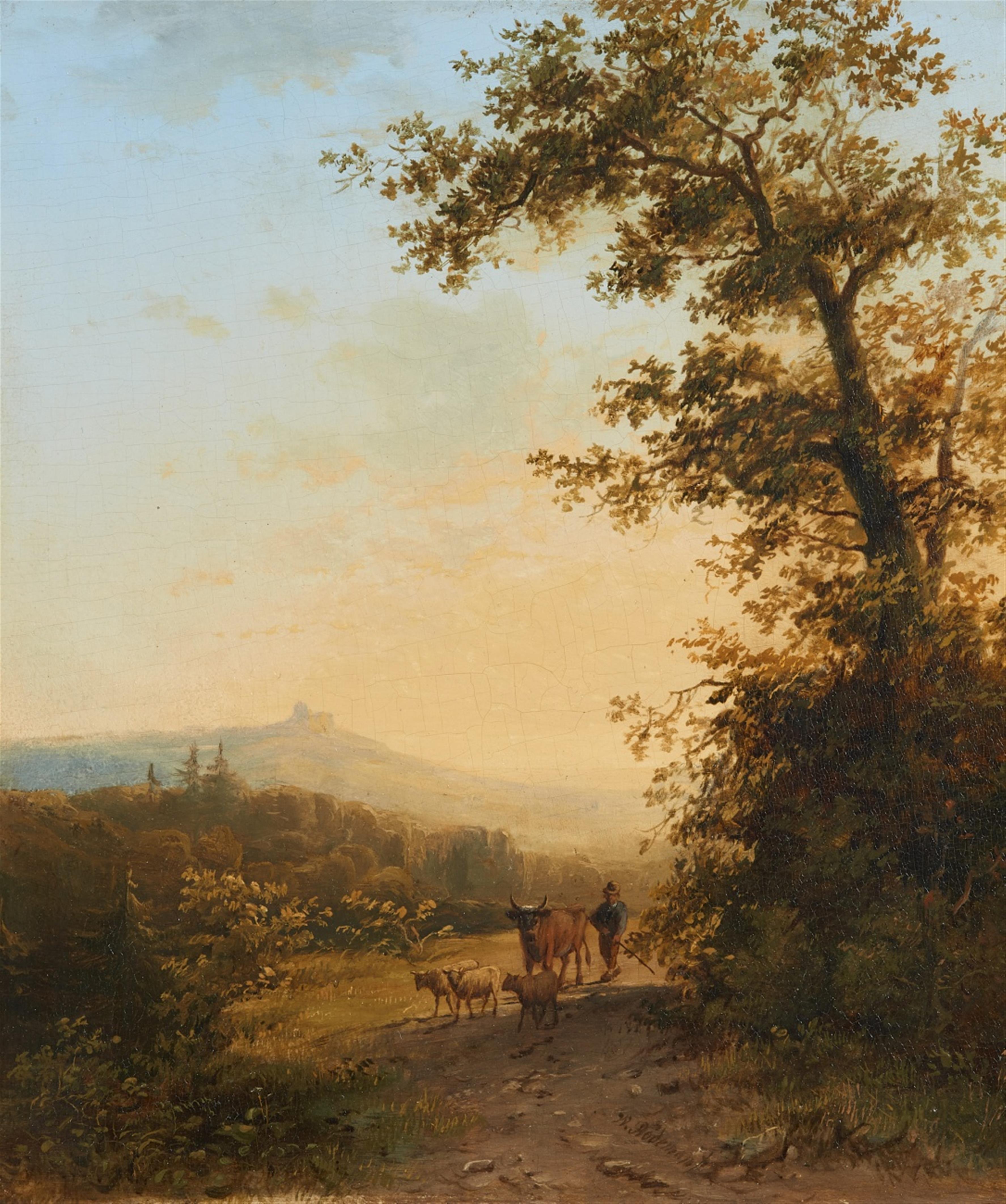 Willem Bodeman - Hügelige Landschaft mit einem Viehhirten - image-1