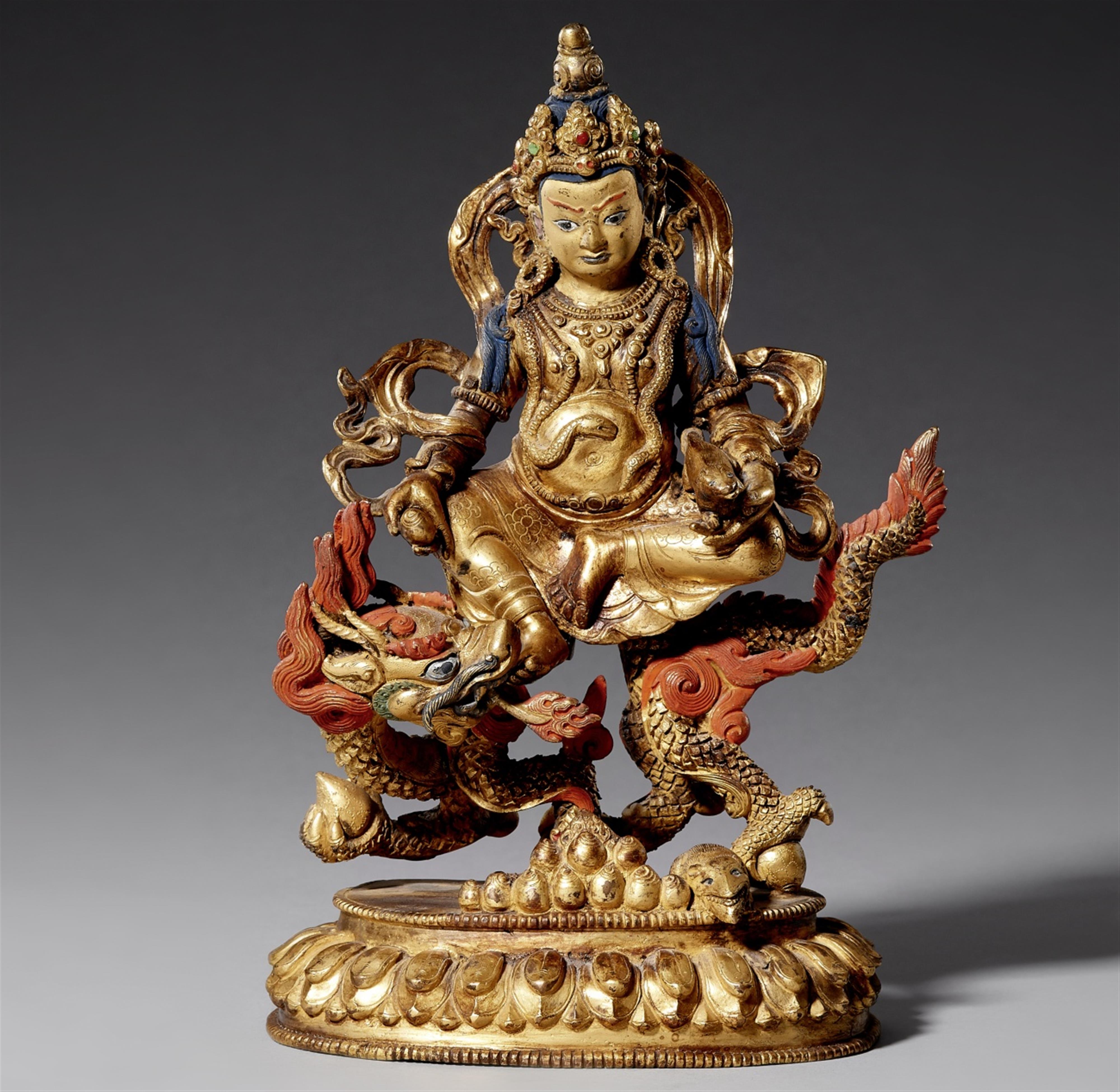Jambhala. Feuervergoldete Bronze. Tibetochinesisch. Spätes 19. Jh. - image-1