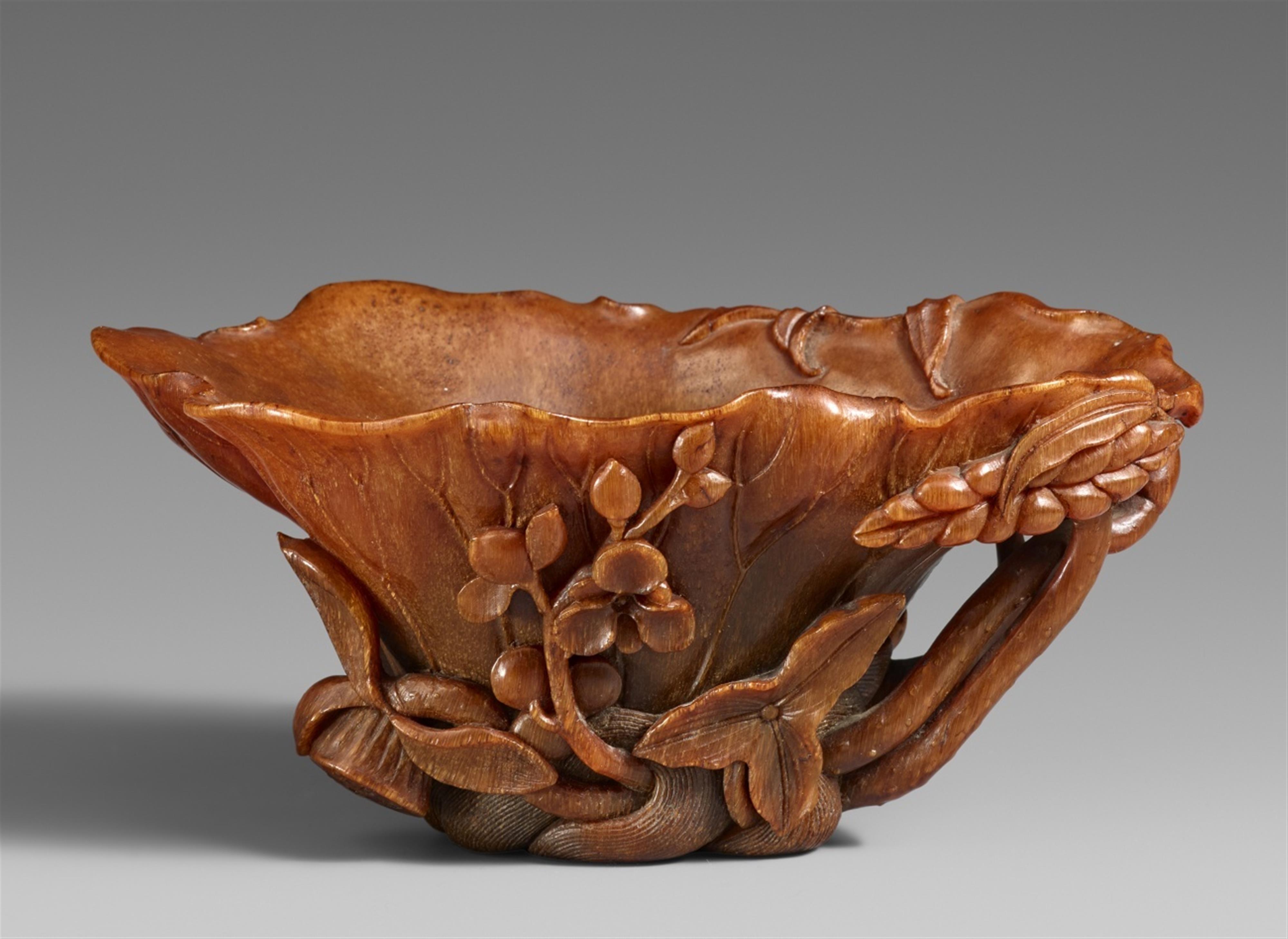 A rhinozeroshorn cup. 18th century - image-1