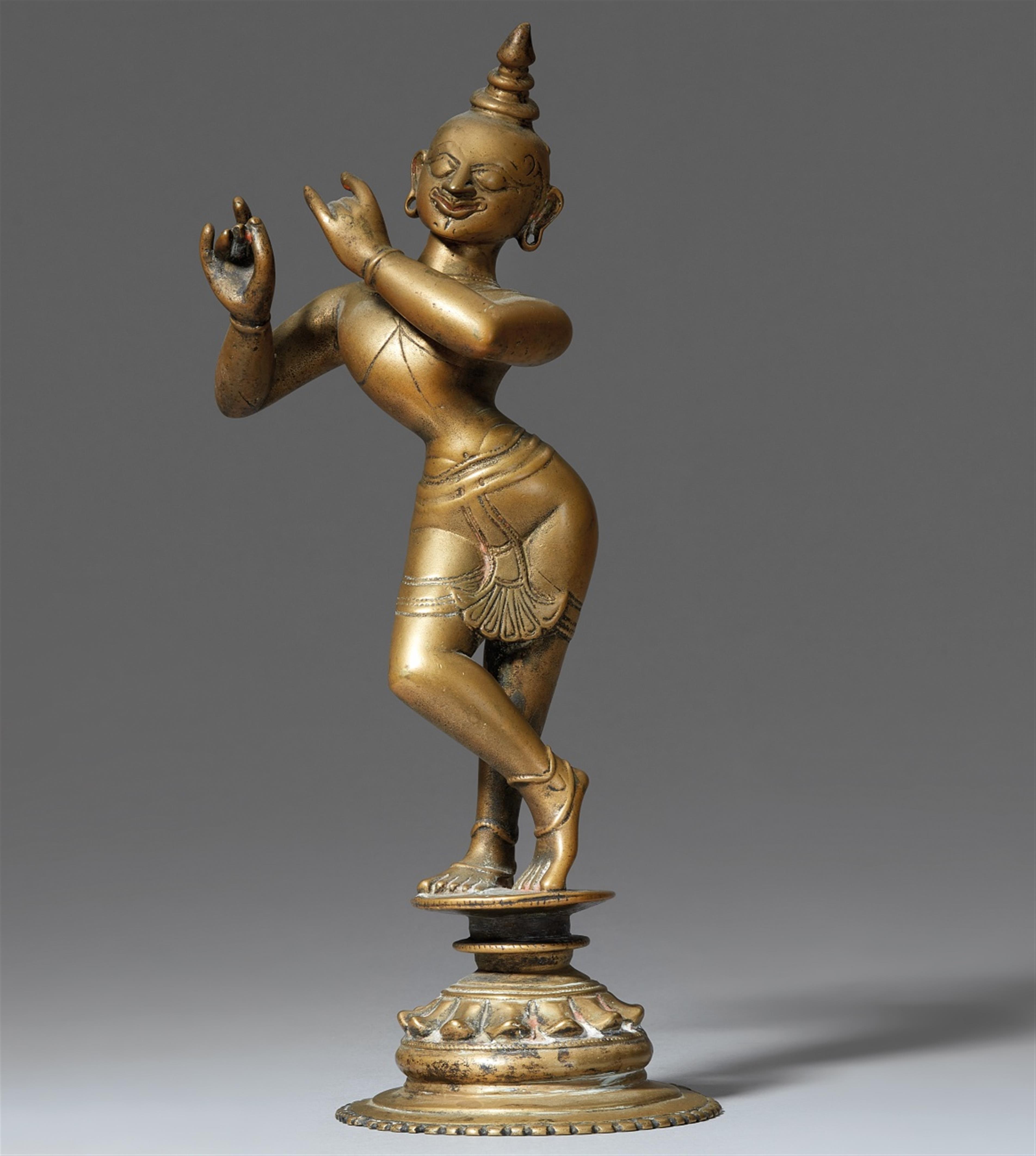 A Bengali/Orissa copper alloy figure of Krishna Venugopala. 19th century - image-1