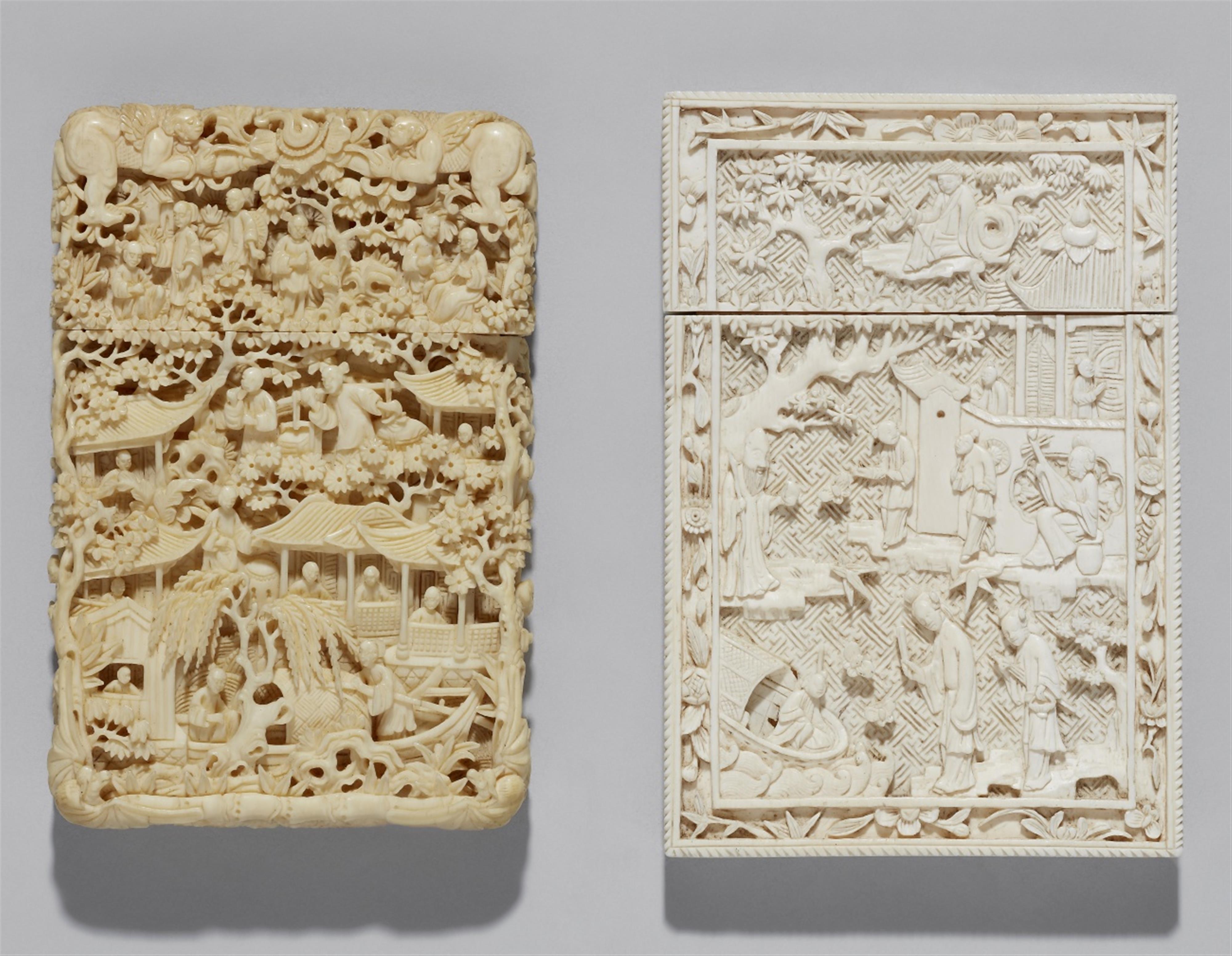 Two Canton ivory card cases. Mid-19th century - image-2