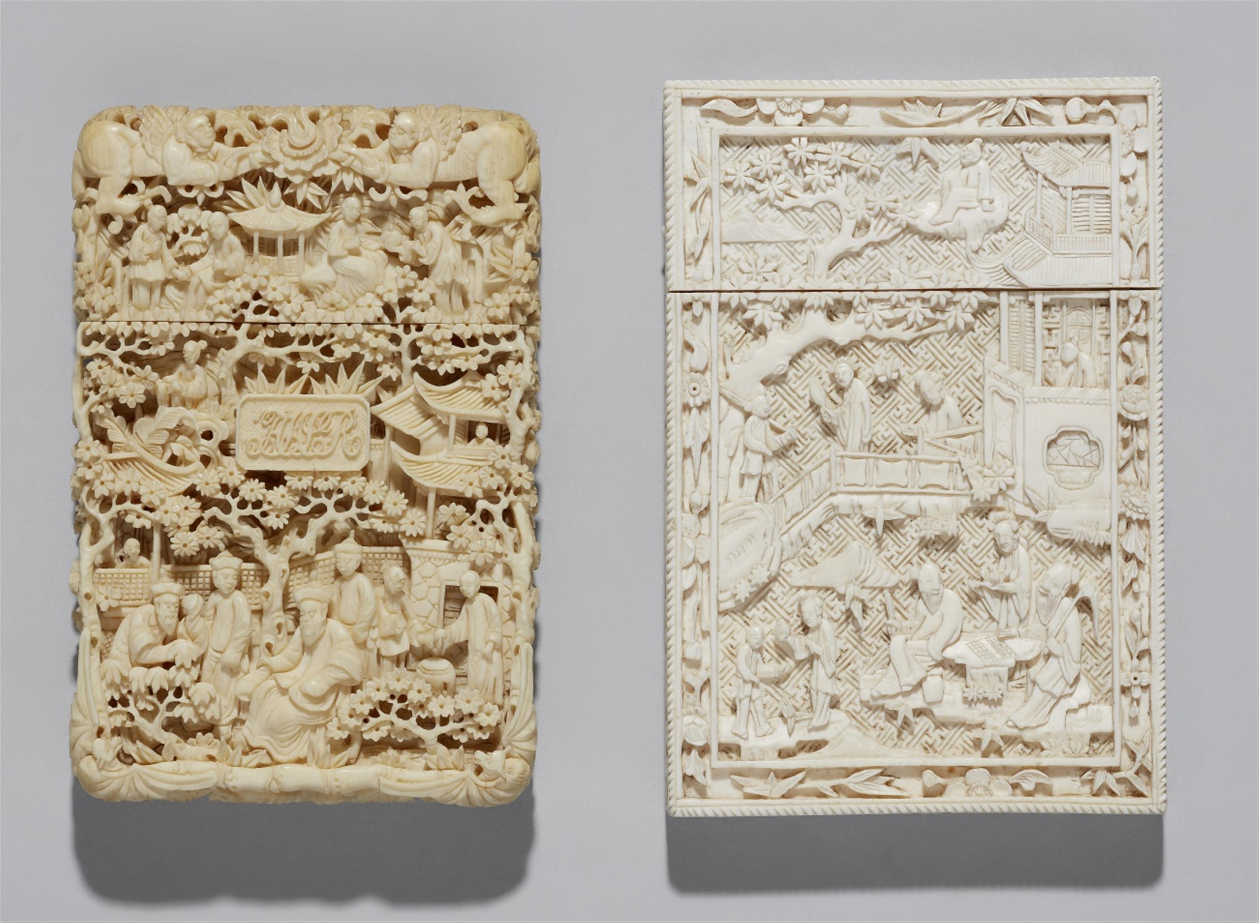 Two Canton ivory card cases. Mid-19th century - image-1