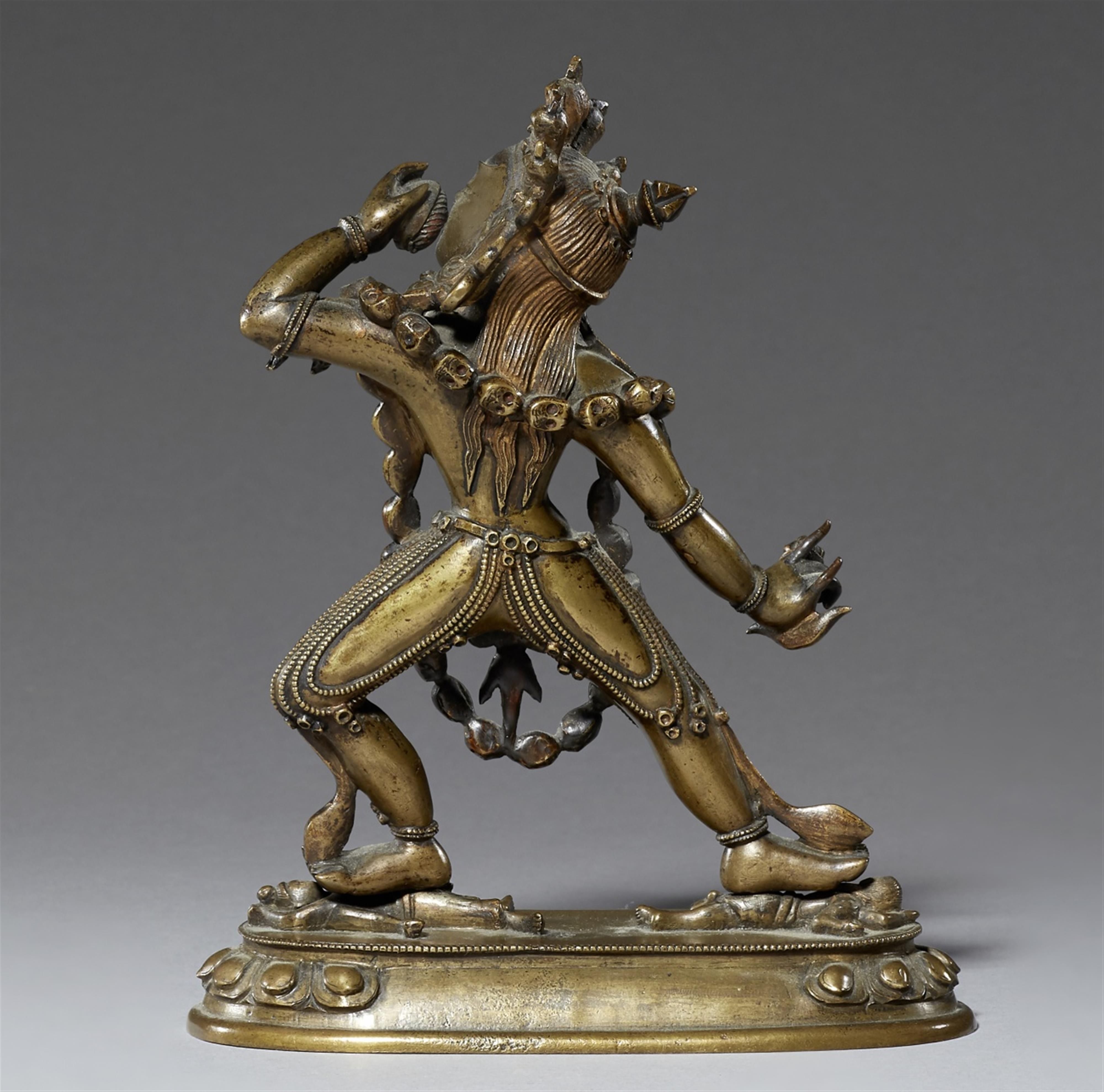 A Tibetochinese bronze figure of Sarvabuddha-Dakini. 18th century - image-2