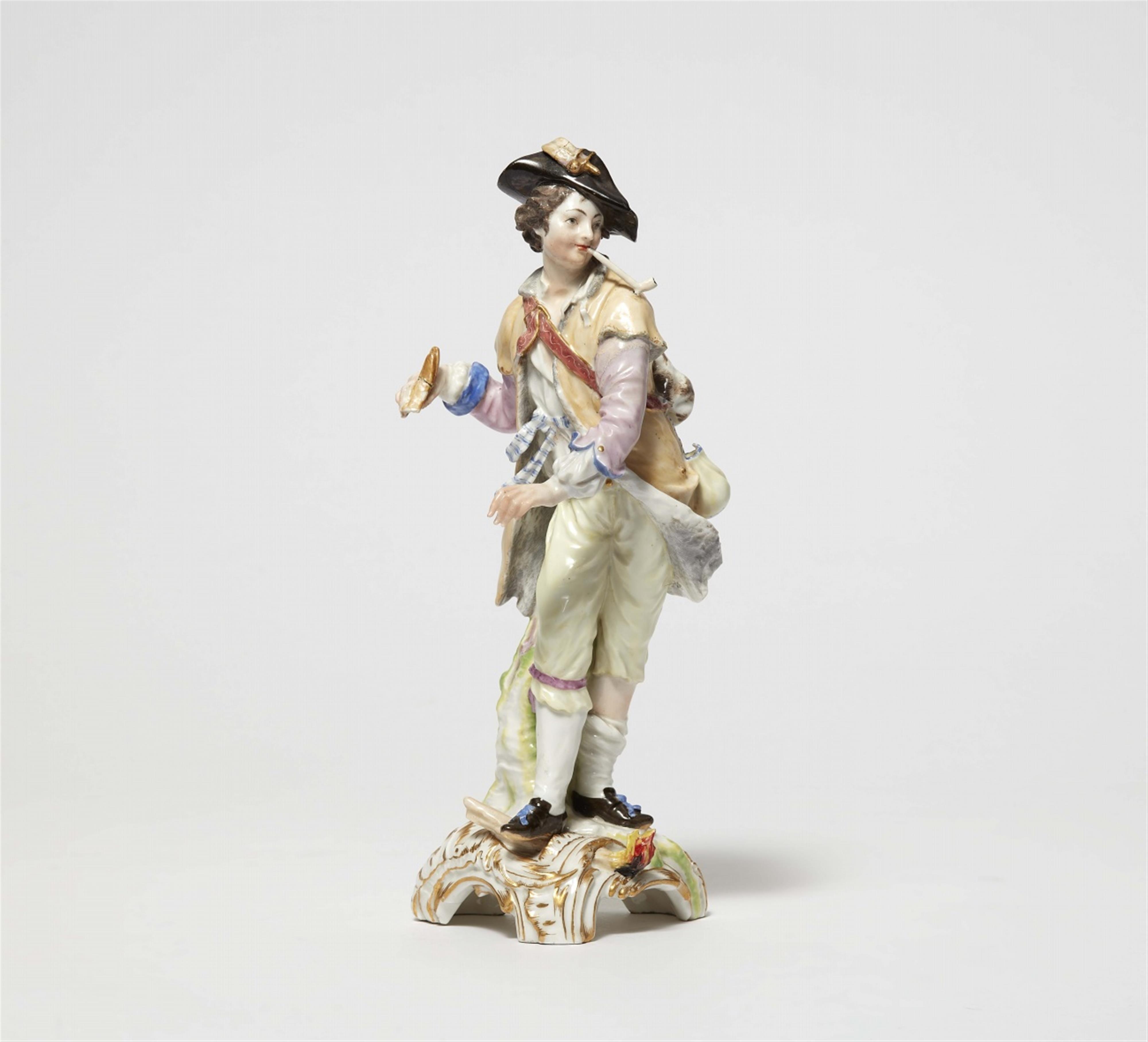 A Berlin KPM porcelain model of a shepherd with a pipe as an allegory of fire - image-1
