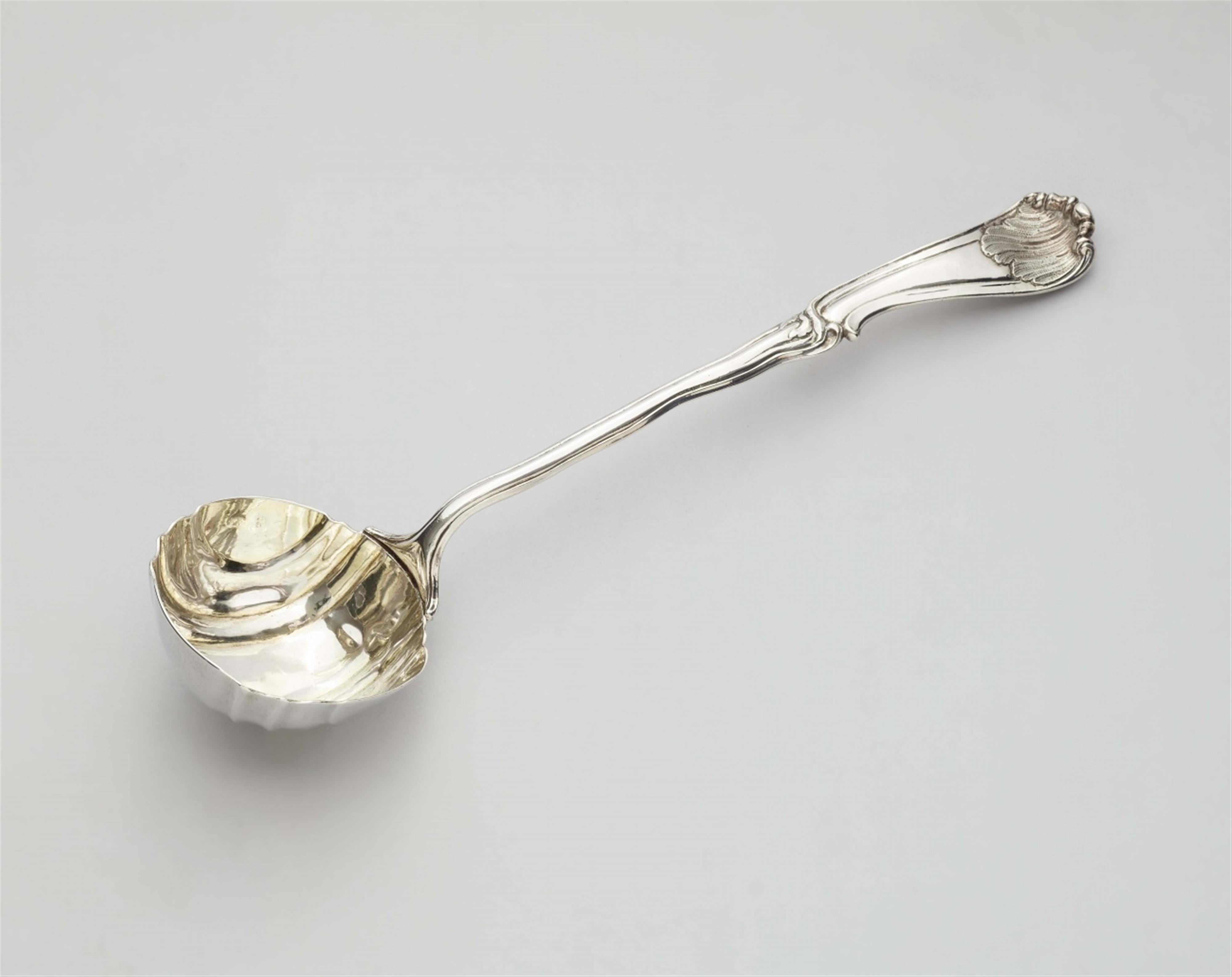 A Rococo silver soup ladle - image-1