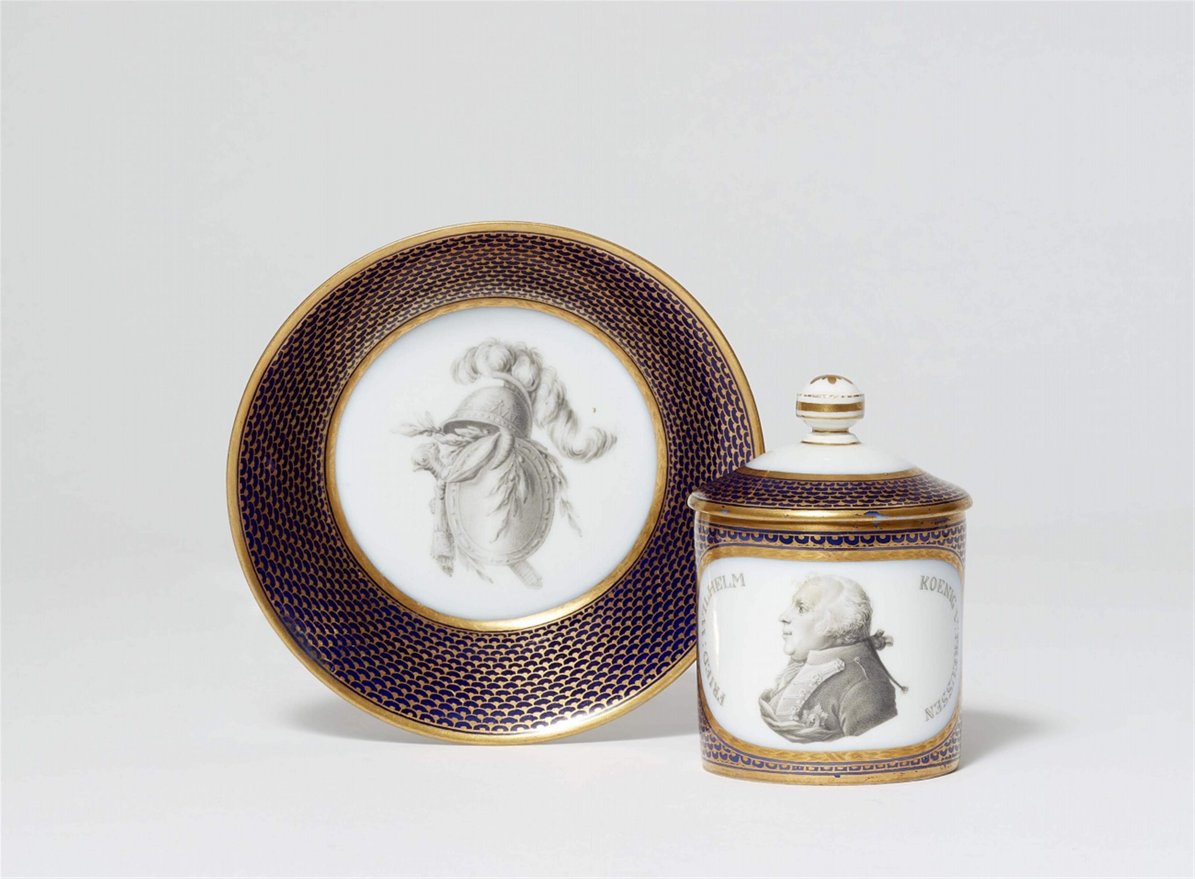 A Berlin KPM porcelain cup with a portrait of Friedrich Wilhelm I - image-1