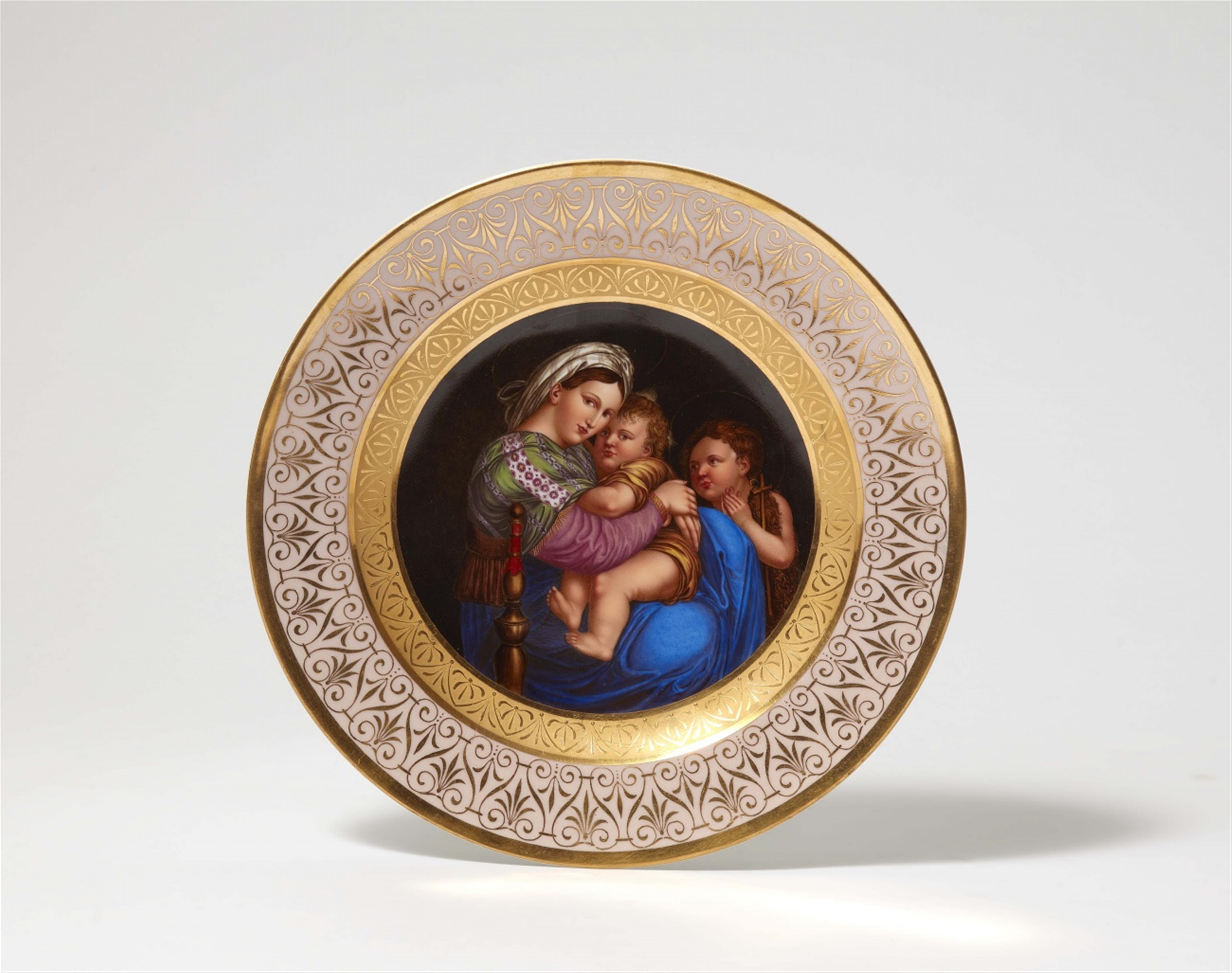 A Berlin KPM porcelain plate with a reproduction of Raphael's “Madonna della Sedia” - image-1