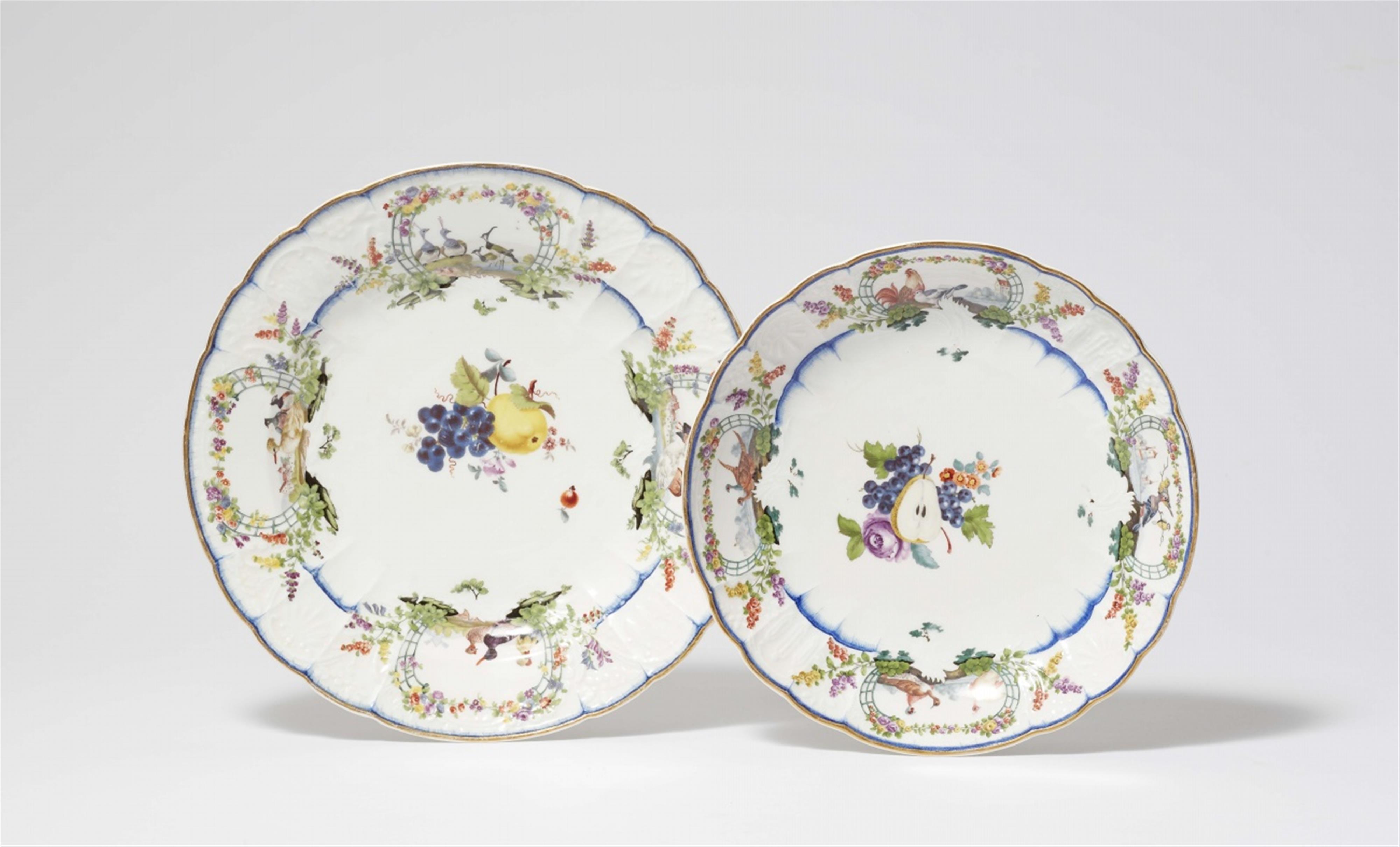 A Meissen porcelain dinner plate and side dish from the dinner service for Count Finck von Finckenstein - image-1