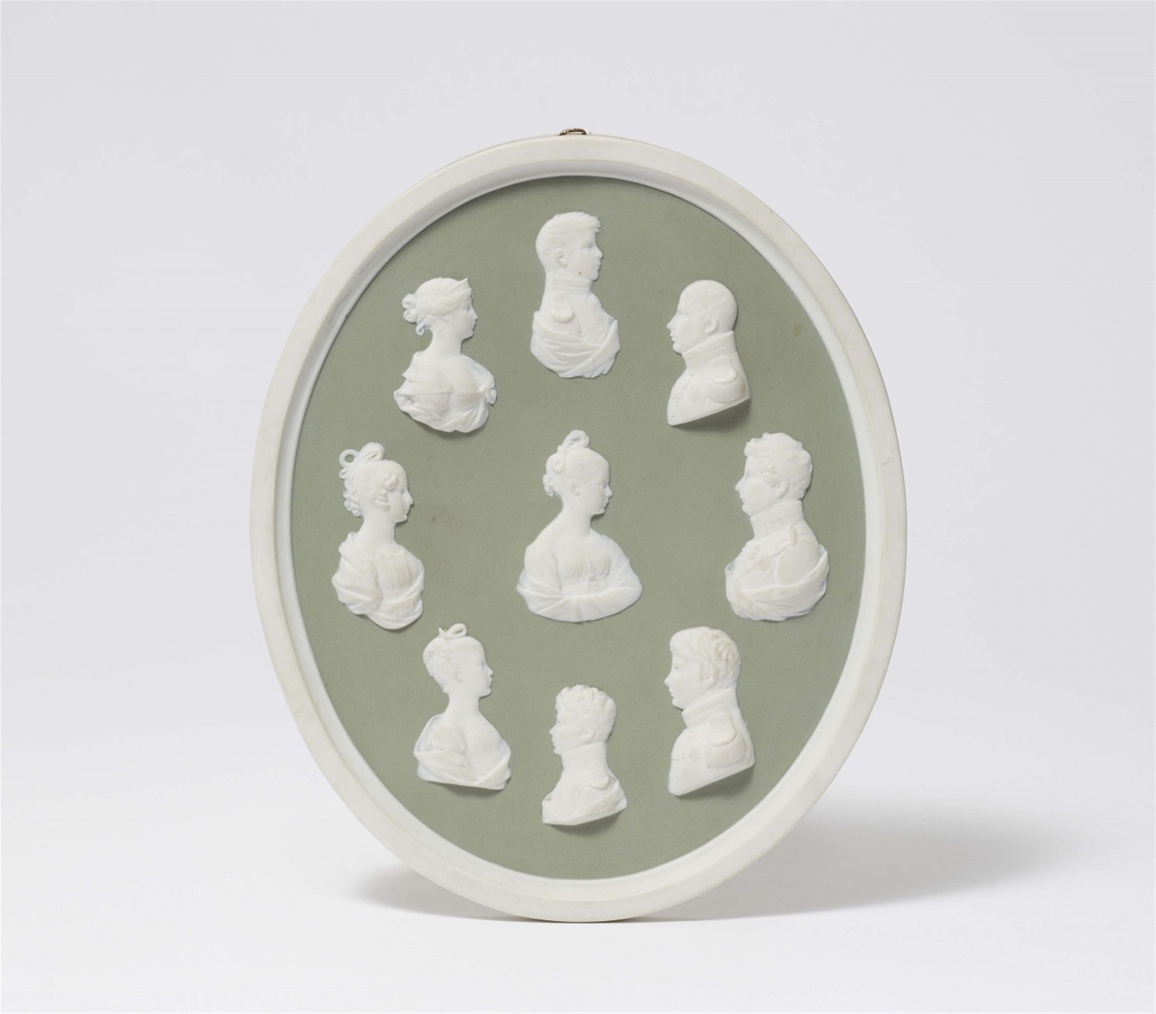 A Berlin KPM biscuit porcelain plaque with portraits of the Prussian royal family - image-1